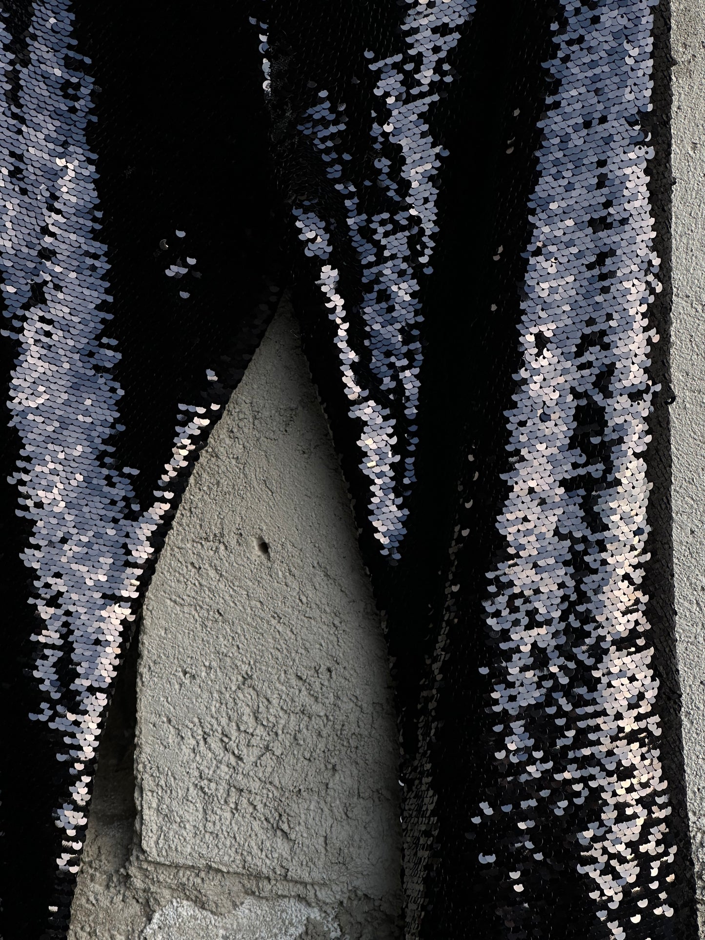 BLUMARINE PAILLETTES FLARED BLACK PANTS