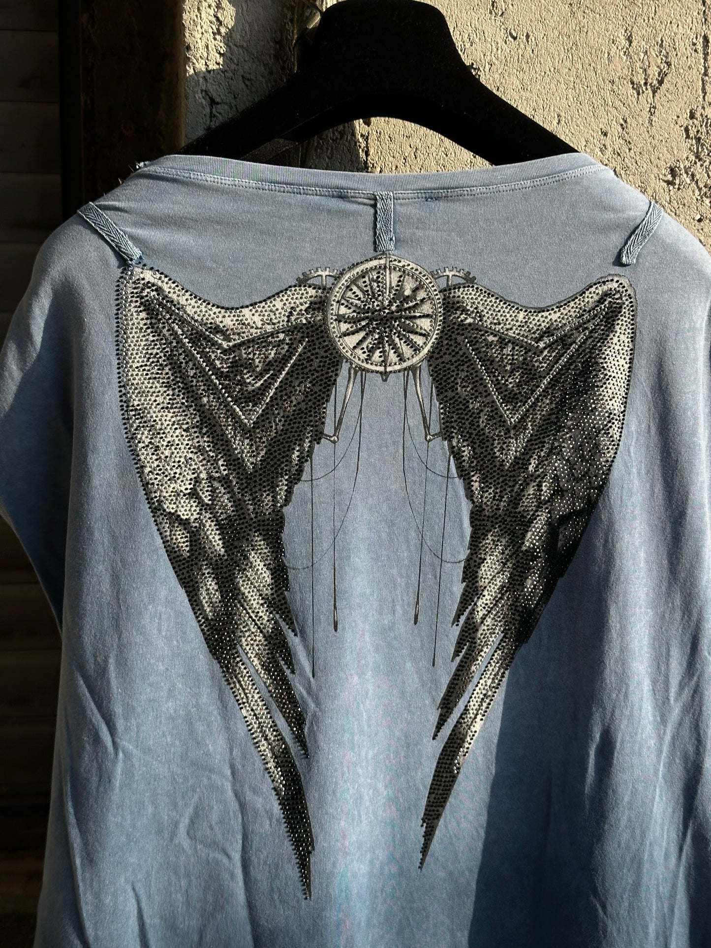 PHILIPP PLEIN ZIPPED STUDDED WINGS TANK TOP