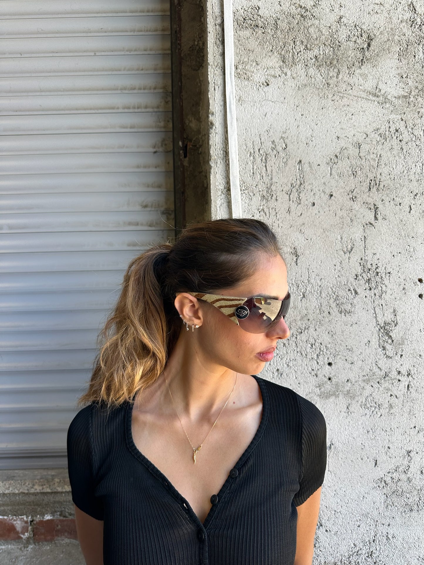 BLUMARINE ZEBRA PONYHAIR SUNGLASSES