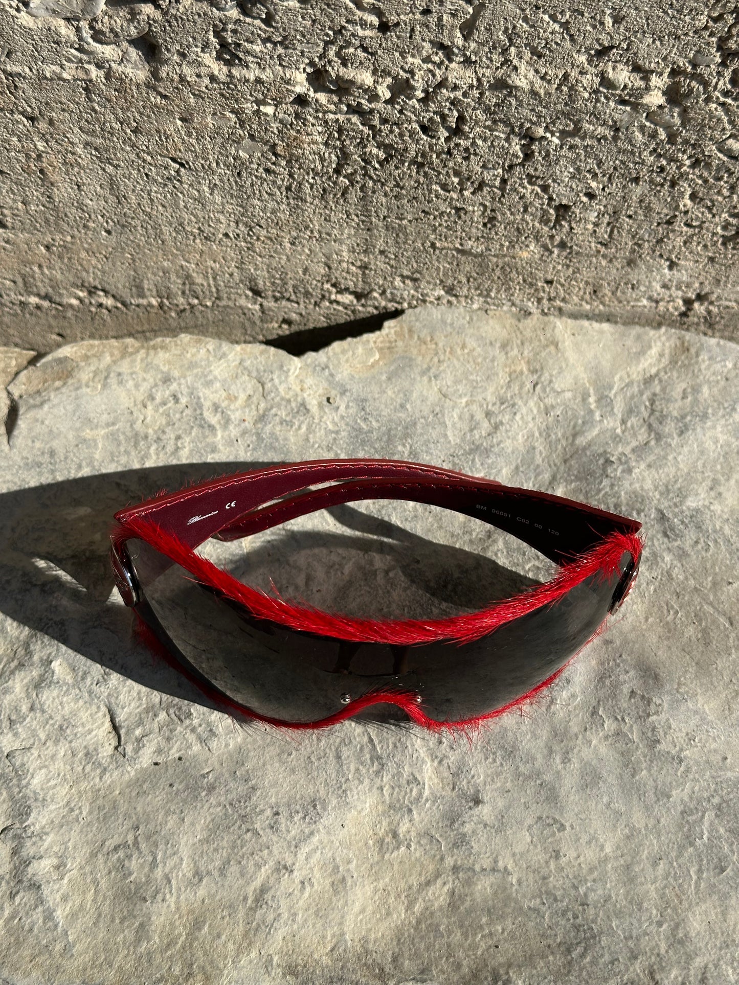 BLUMARINE RED PONYHAIR SUNGLASSES