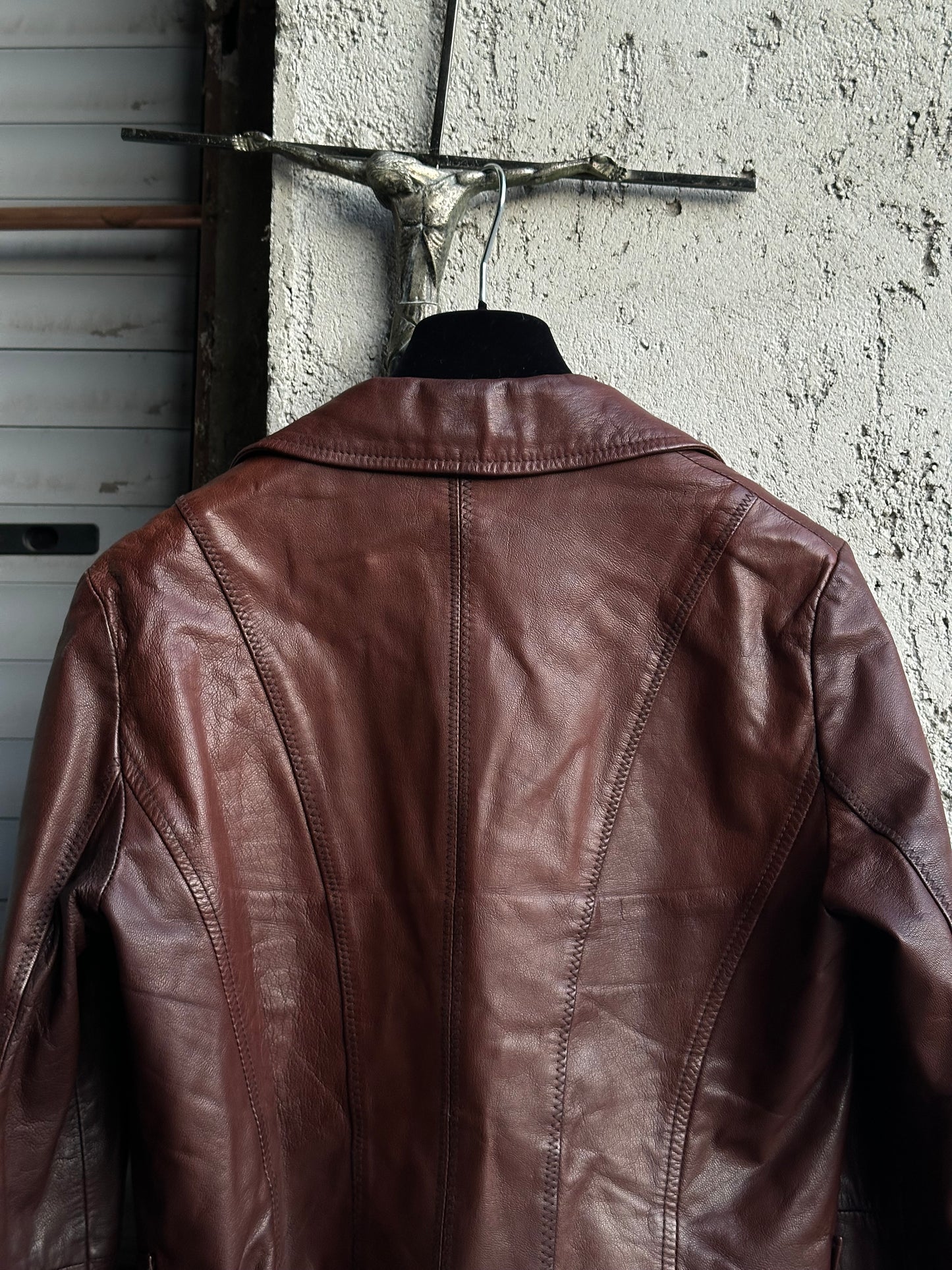 BROWN LEATHER BLAZER