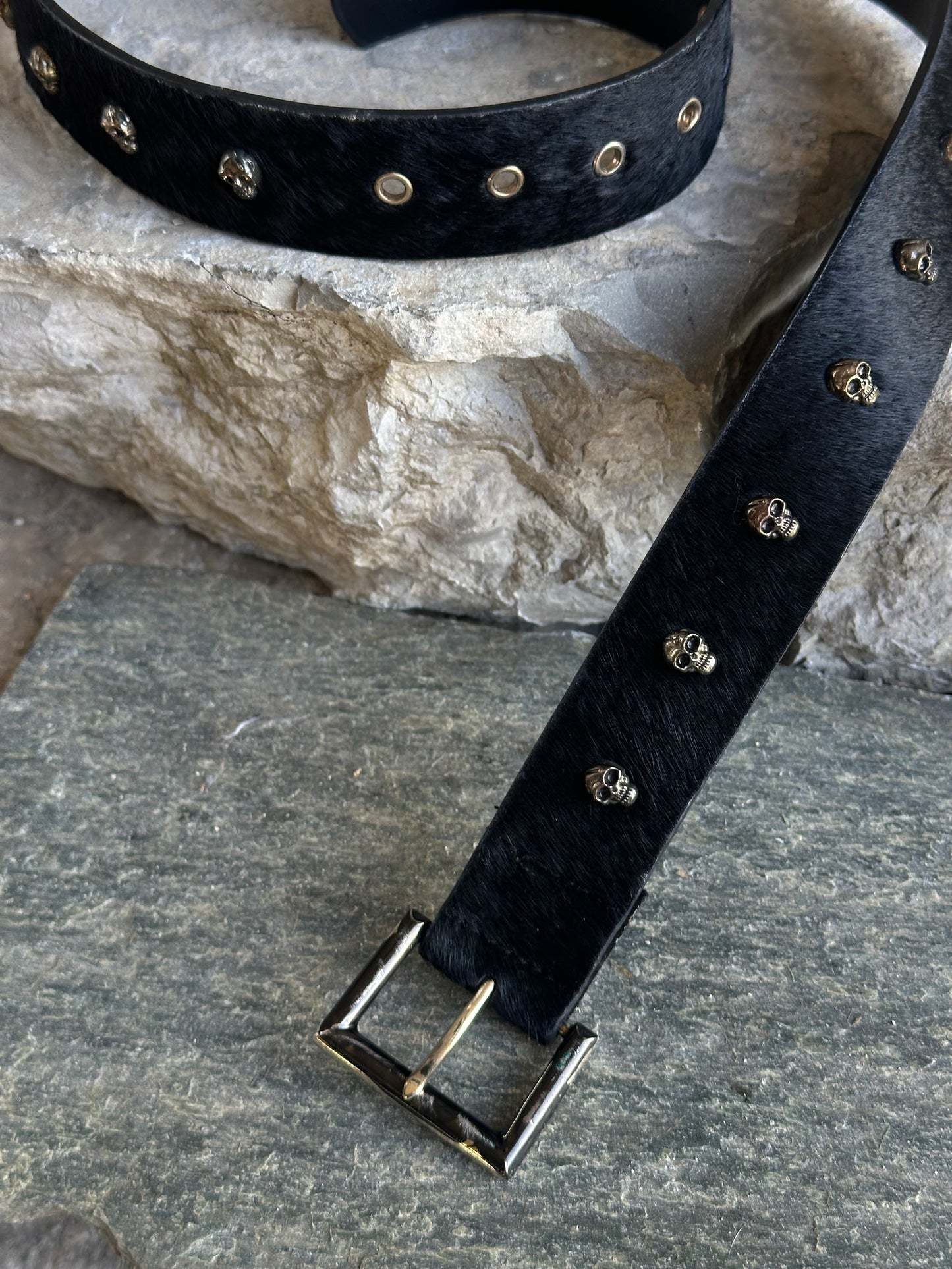PONYHAIR SKULL BELT