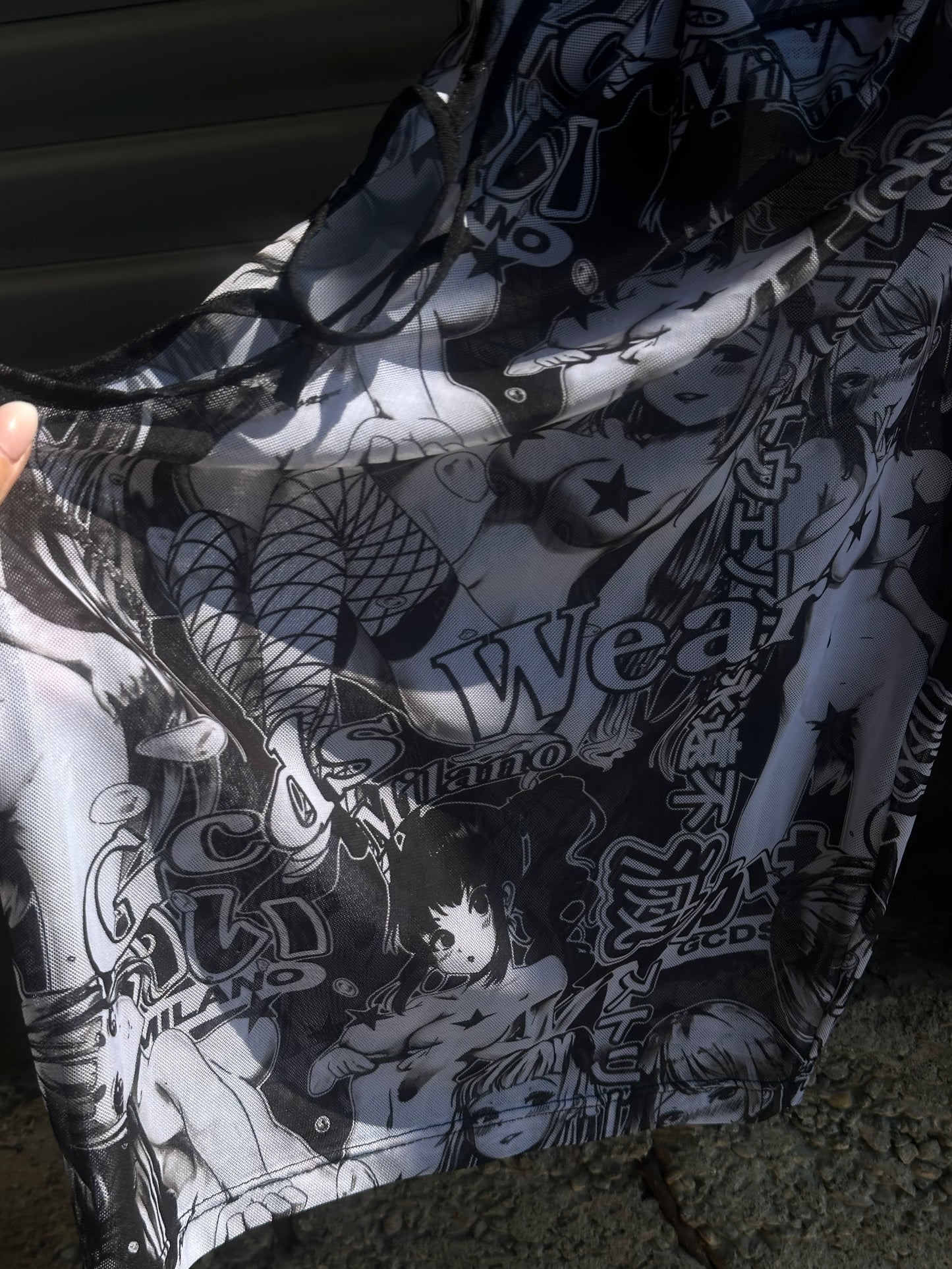 GCDS HENTAI TRANSPARENT MINI DRESS OR TANK TOP