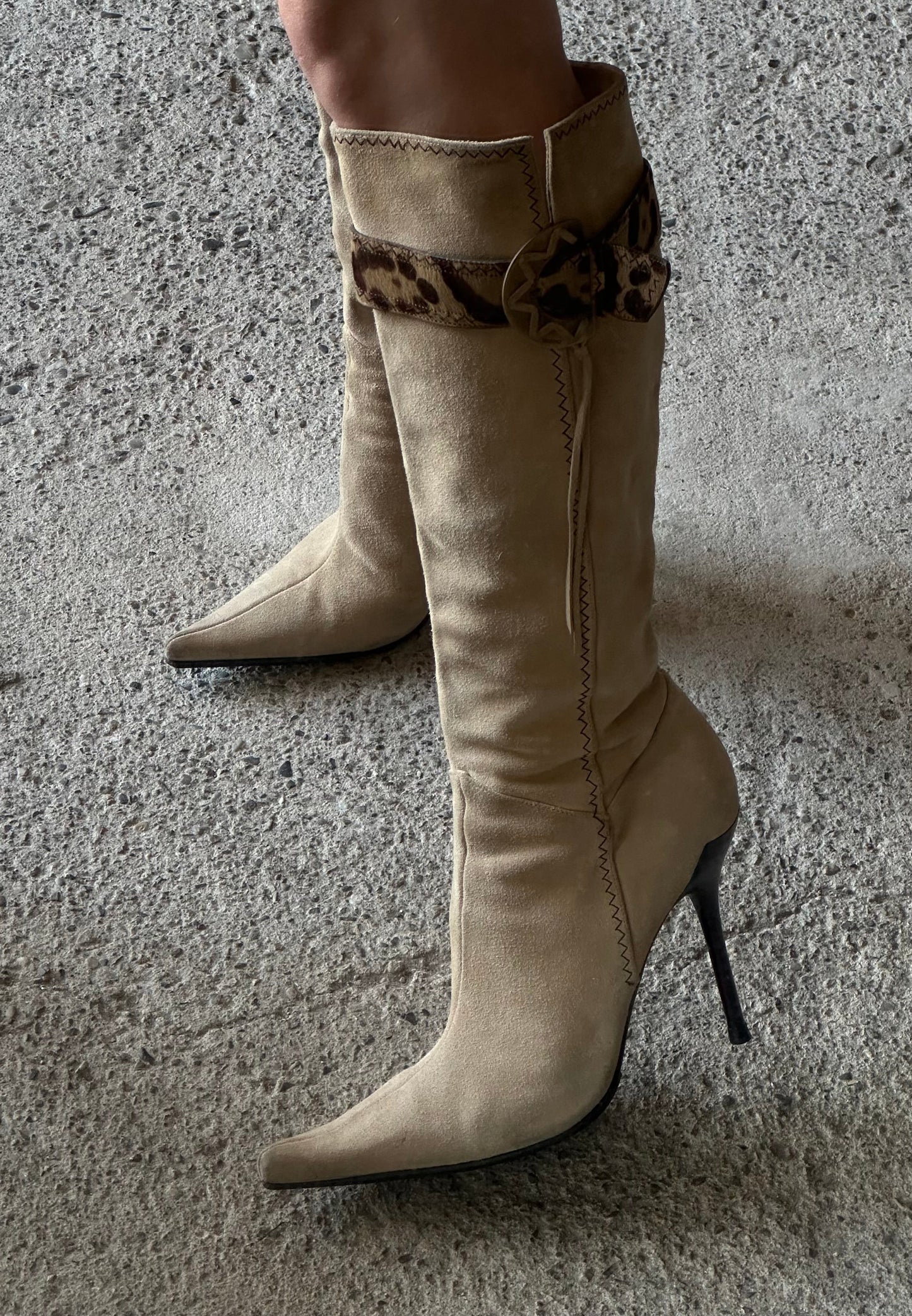 CASADEI LEOPARD PONYHAIR BOOTS