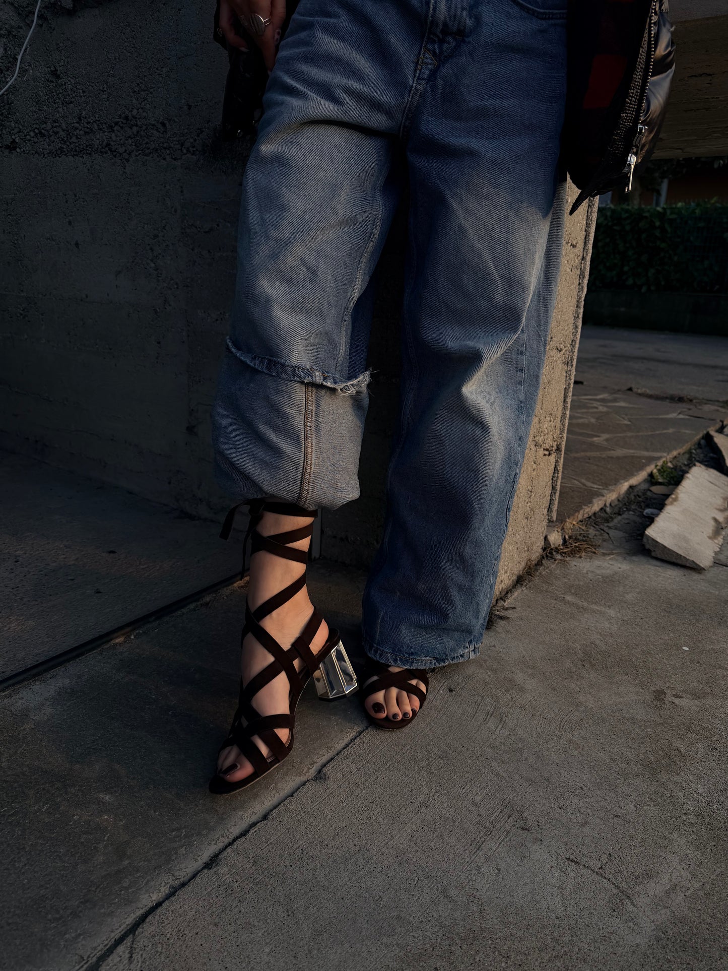 MIU MIU GLADIATOR SUEDE SANDALS