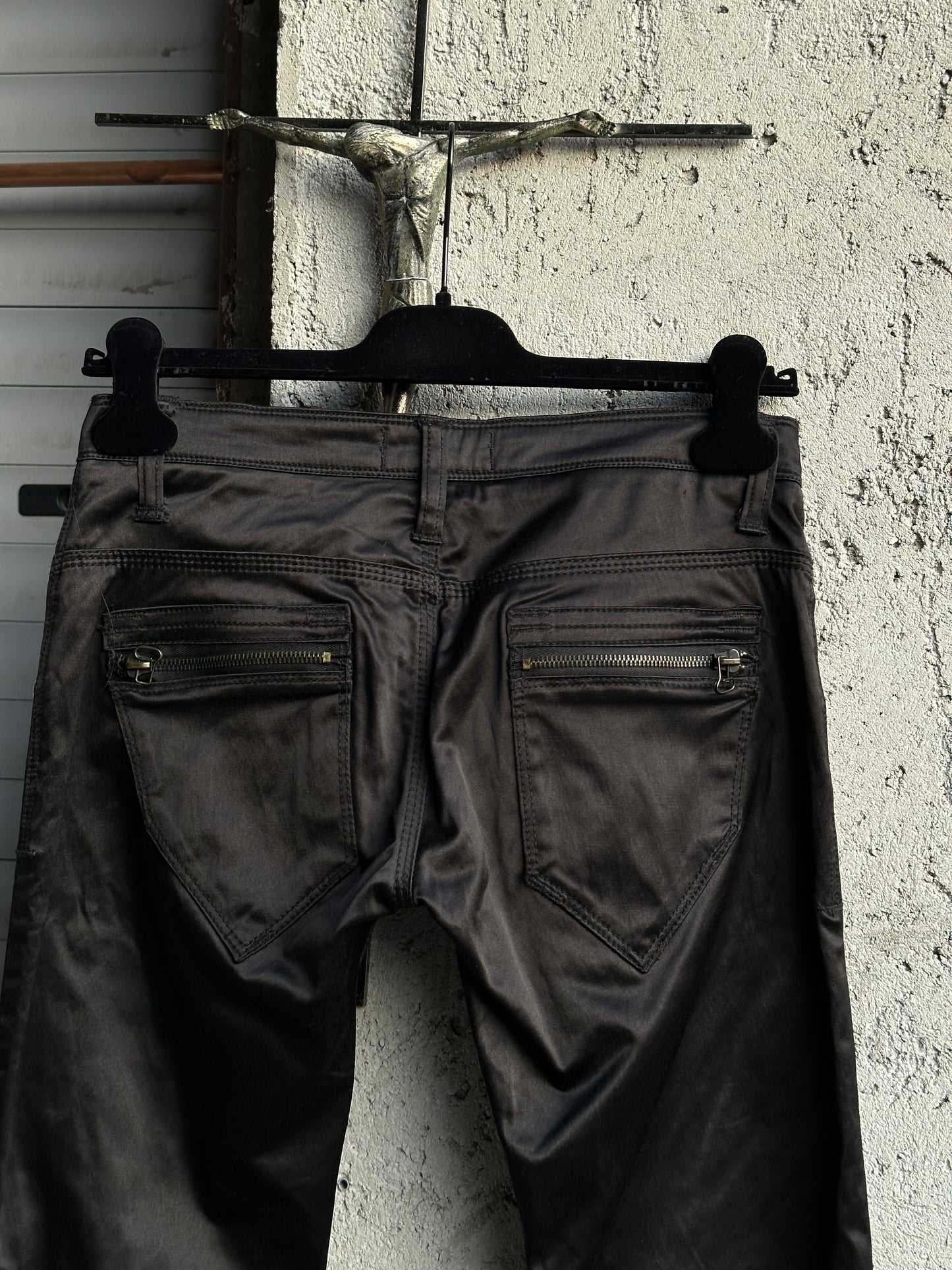 ROBERTO CAVALLI BLACK SATIN PANTS