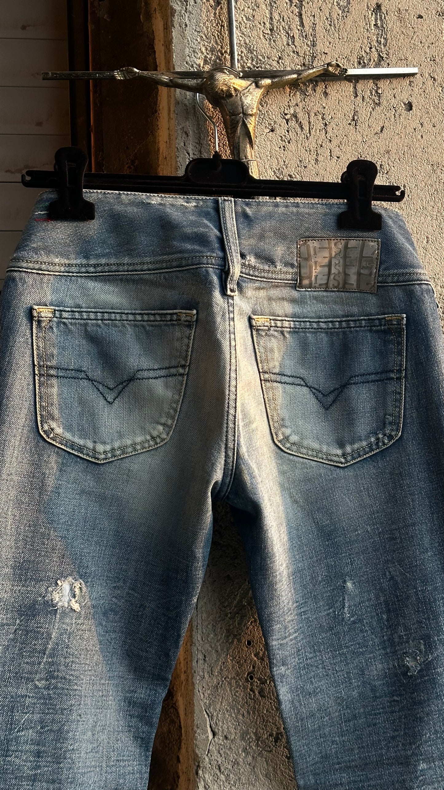 DIESEL BELTED FLARED DENIM