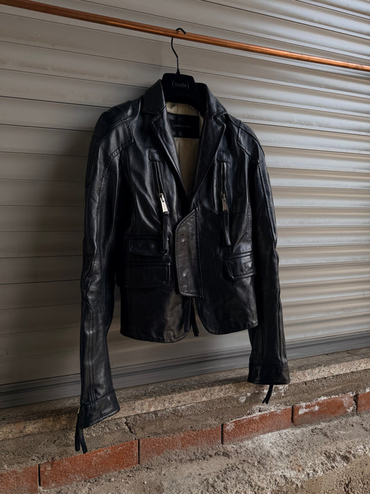 DSQUARED2 LEATHER MOTOR BLAZER