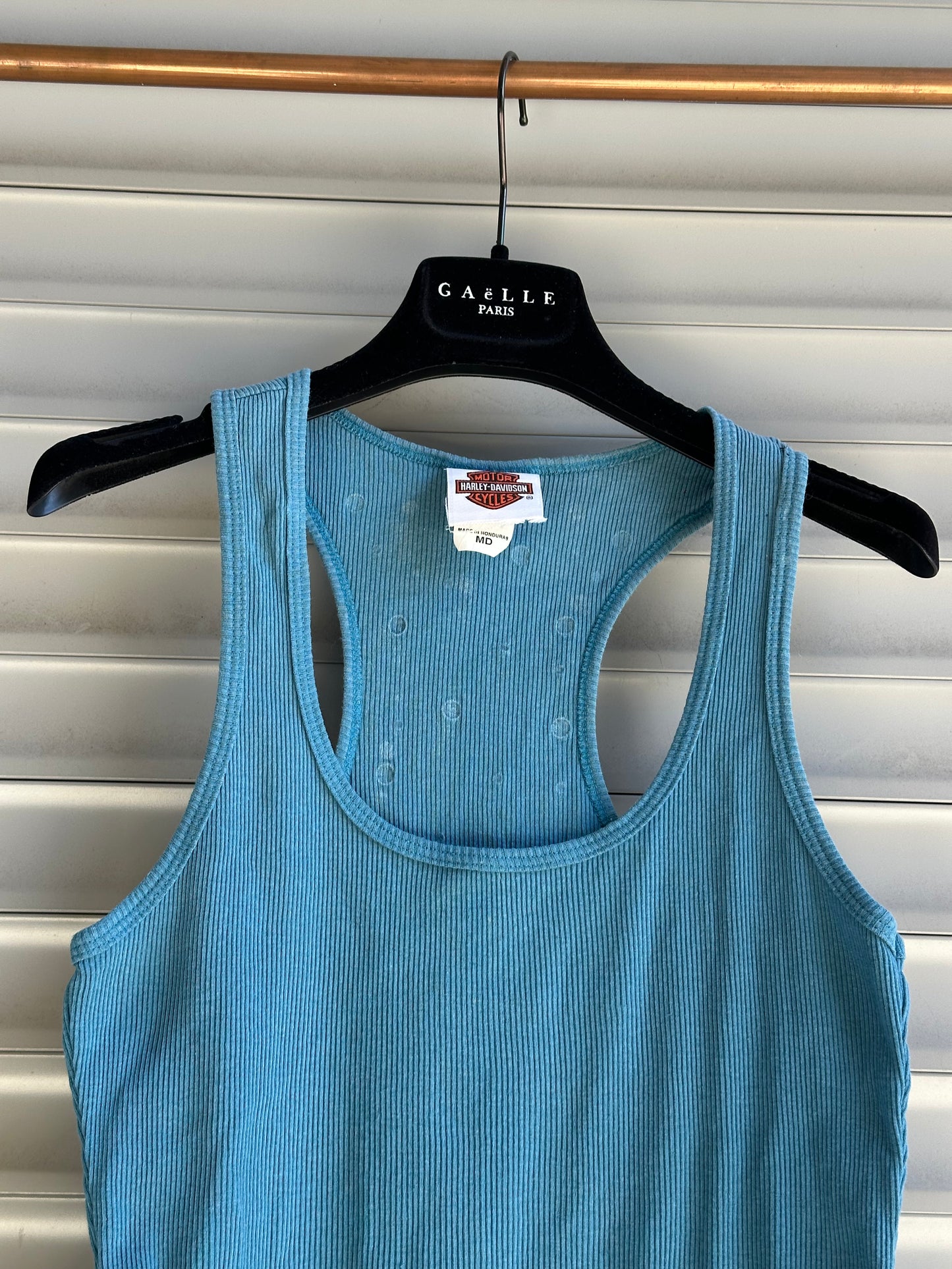 HARLEY DAVIDSON BLUE BACK STUDDED TANK TOP