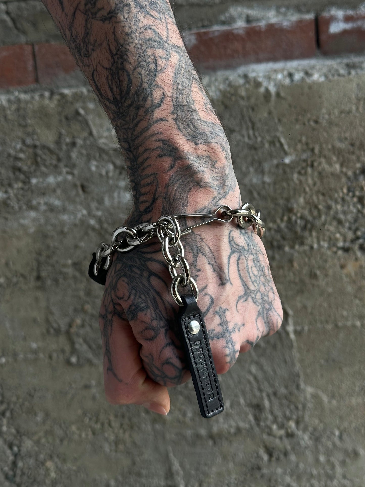 DSQUARED2 LEATHER CHAIN BRACELET