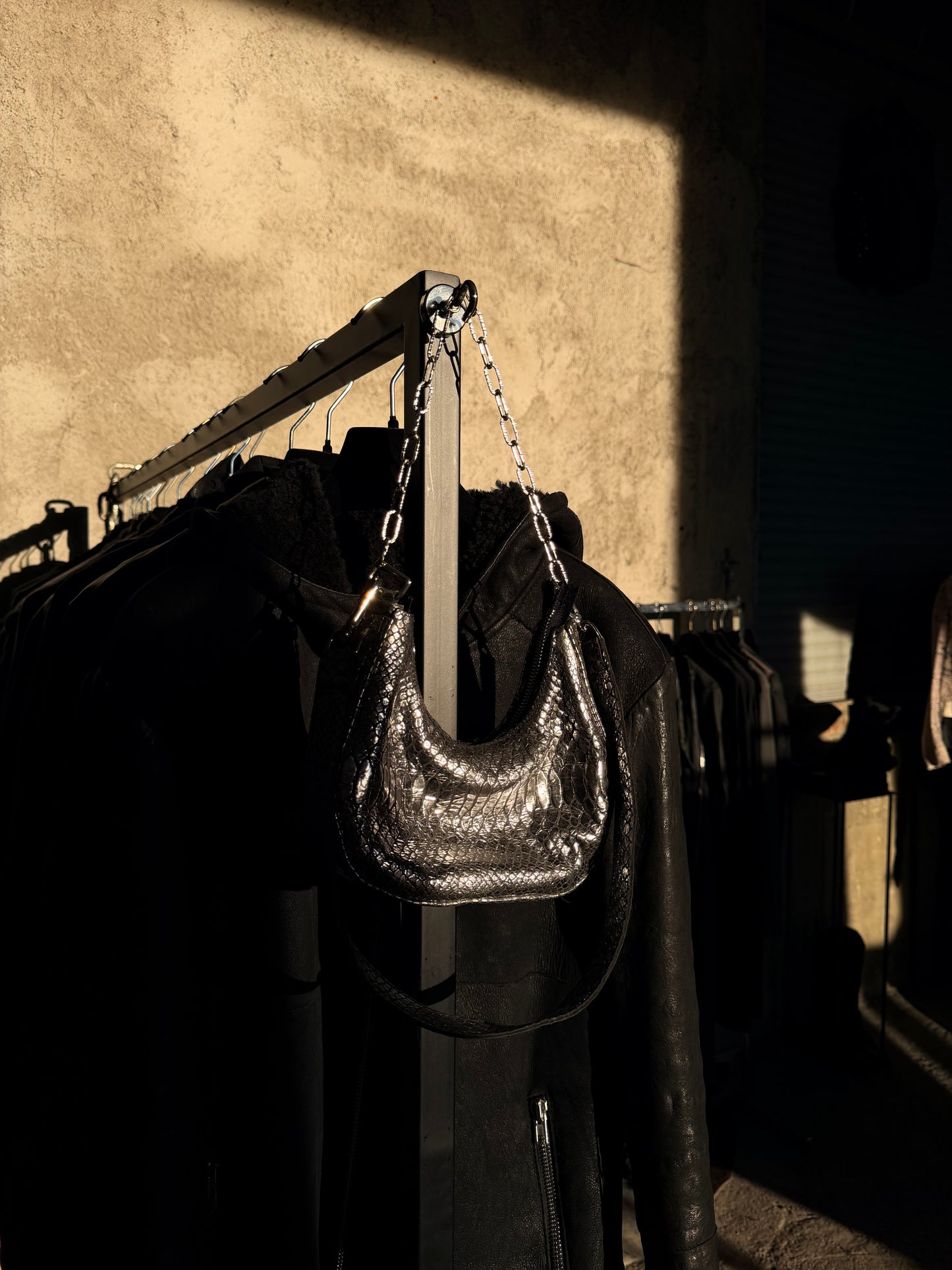 ALEKSANDER CECCO SNAKE SKIN SILVER MINI BAG