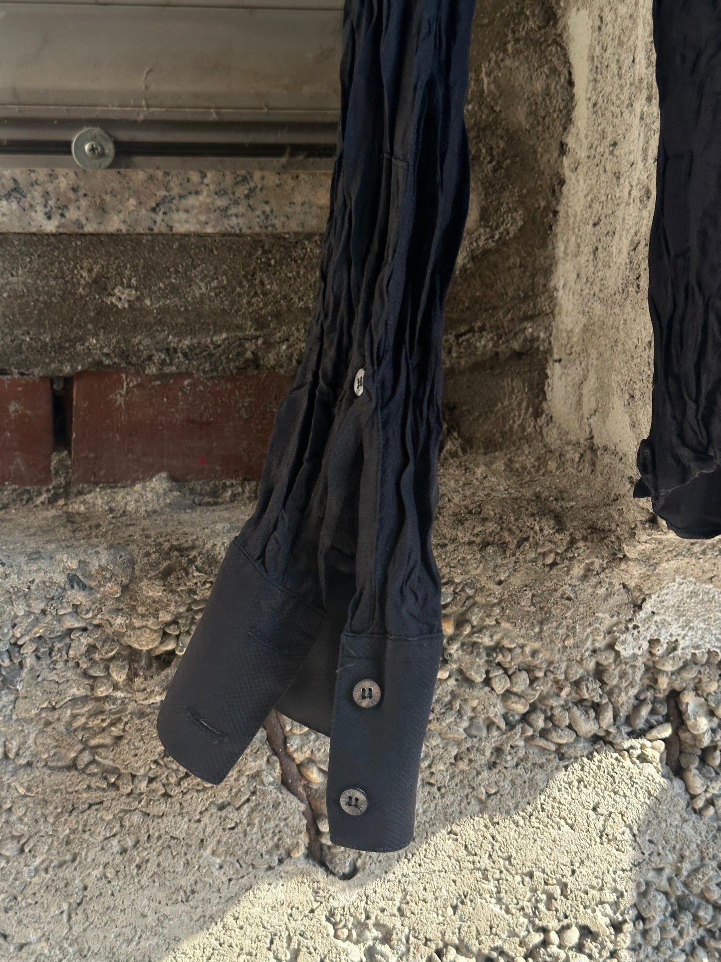 ROBERTO CAVALLI PLISSE BLACK SHIRT