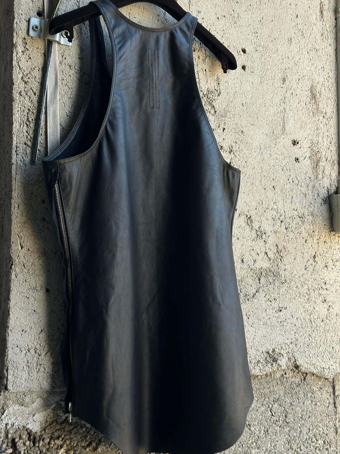 RICK OWENS LAMB LEATHER TANK