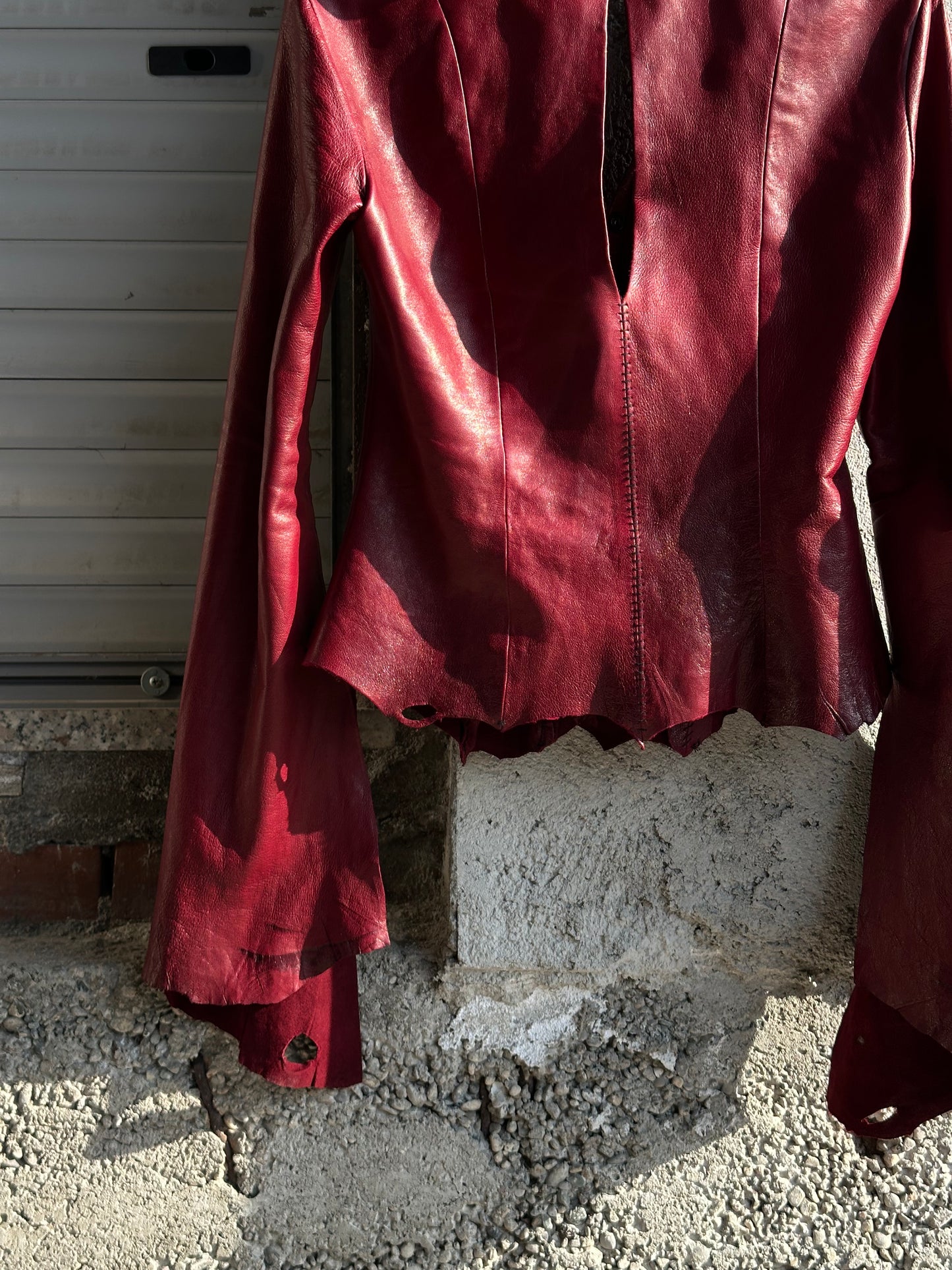 ALEKSANDER CECCO RUBEDO LAMBSKIN LEATHER SHIRT