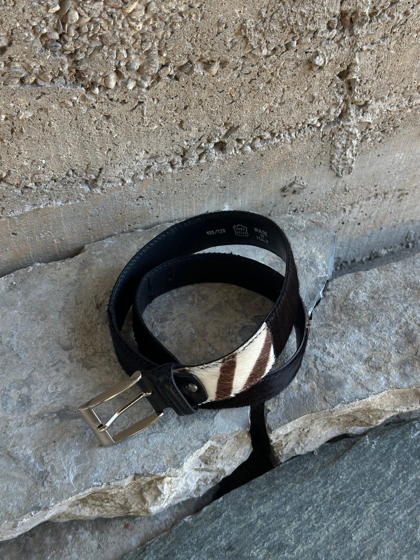 ZEBRA - BLACK PONYHAIR BELT