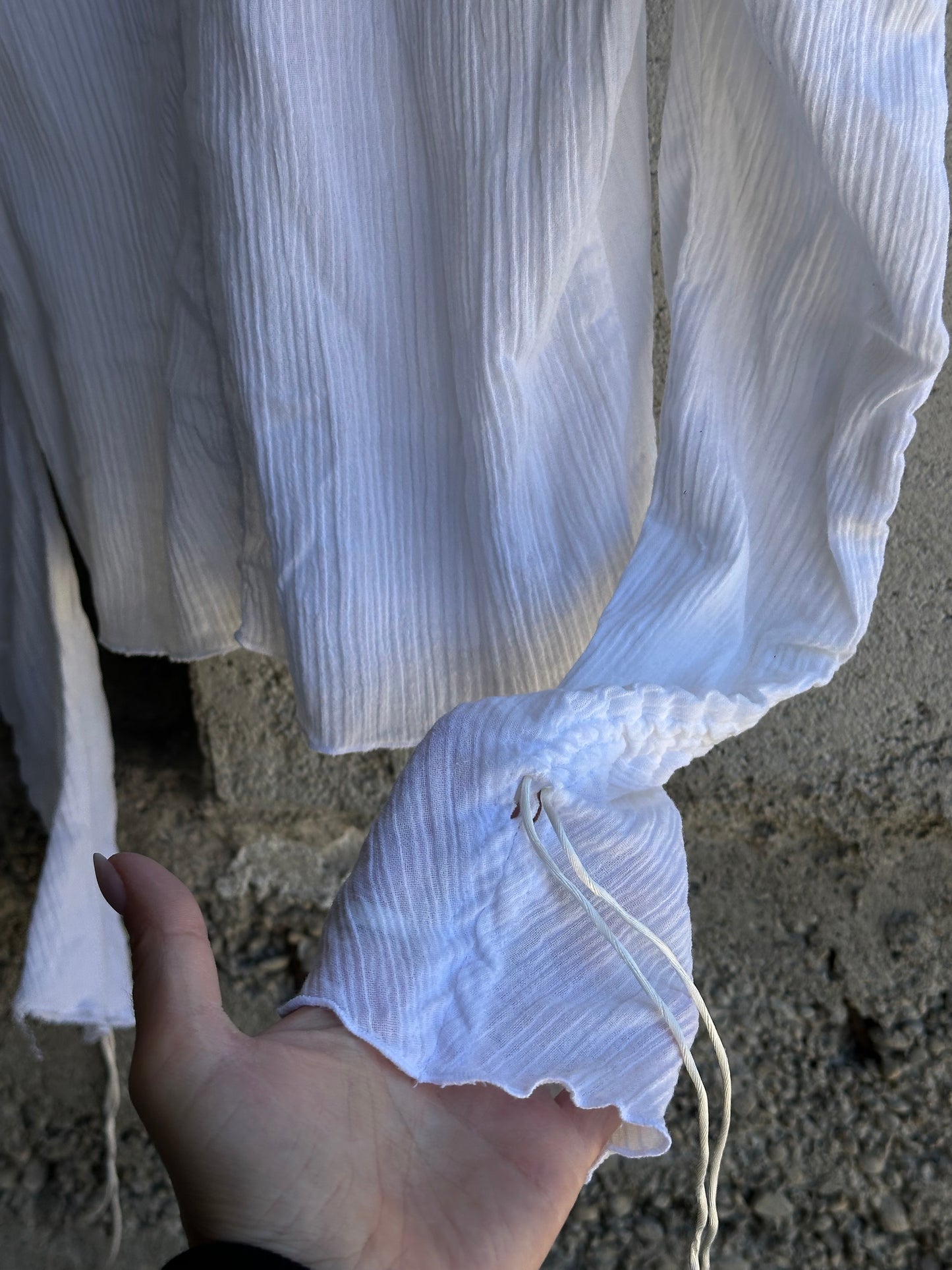 ARMANI PLISSE SEMITRANSPARENT WHITE SHIRT