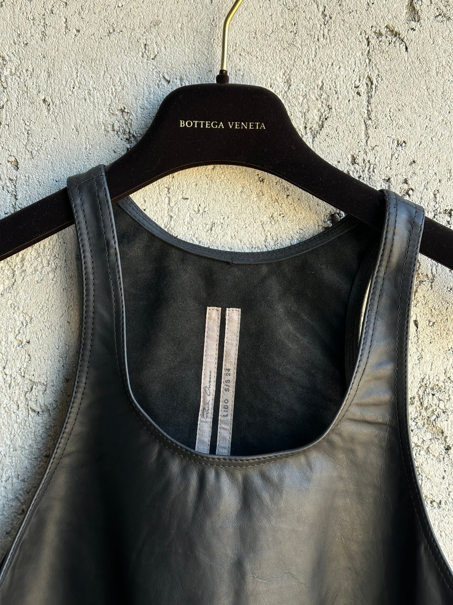 RICK OWENS LAMB LEATHER TANK