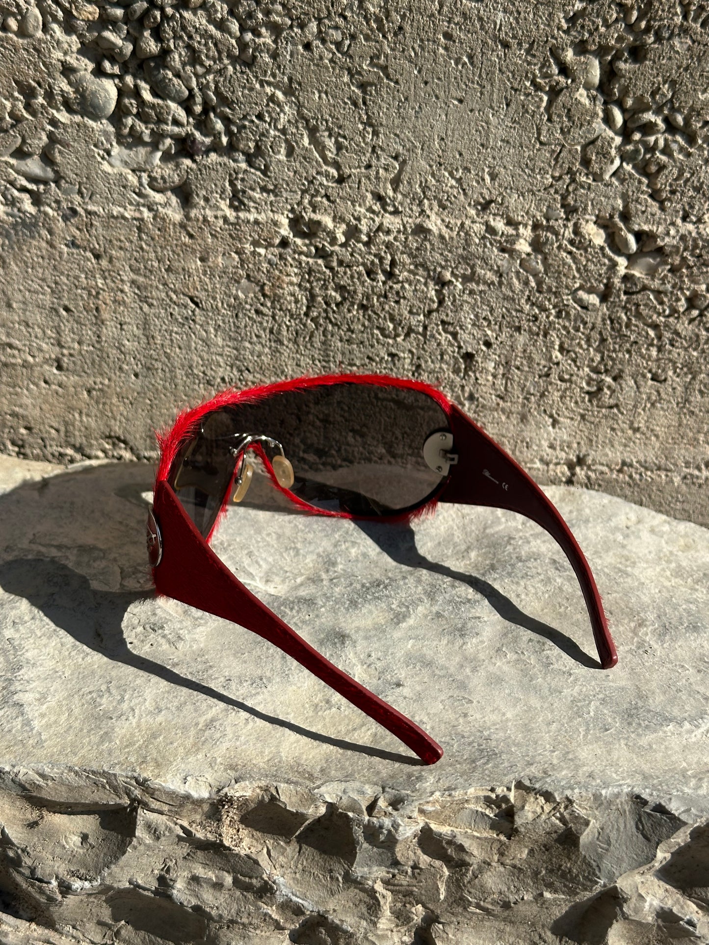 BLUMARINE RED PONYHAIR SUNGLASSES