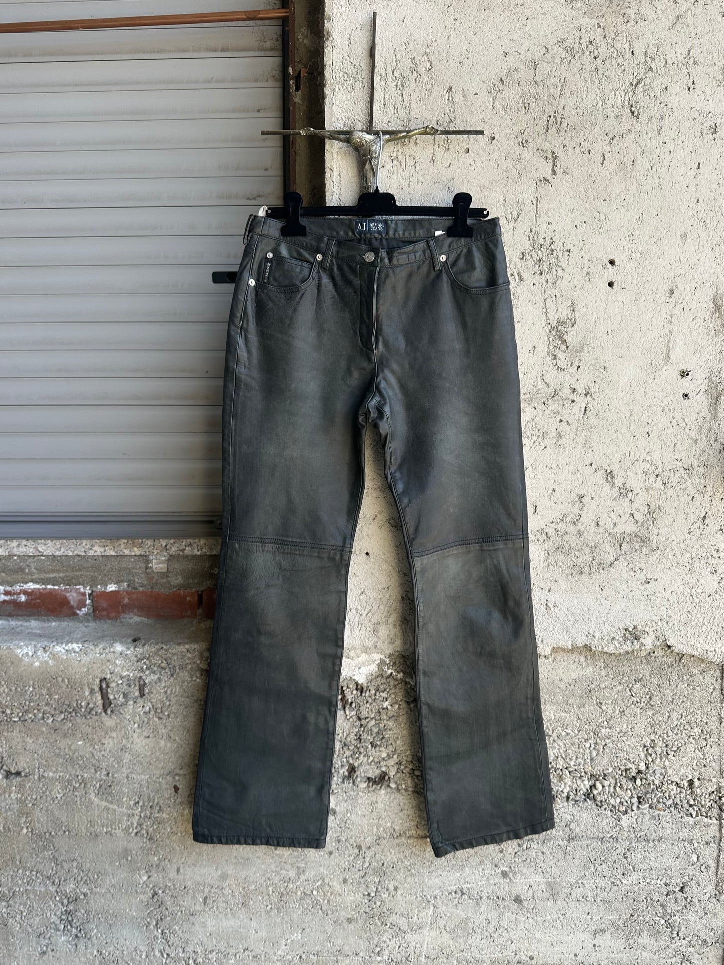 GIORGIO ARMANI LAMBSKIN LEATHER PANTS