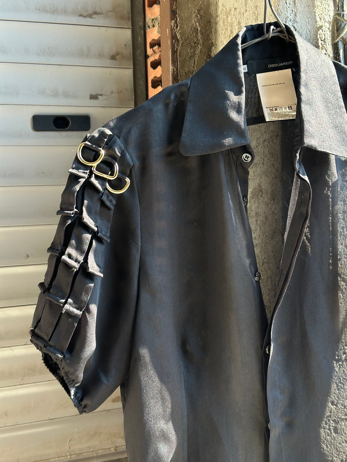 DSQUARED2 BLACK TRANSPARENT SHIRT