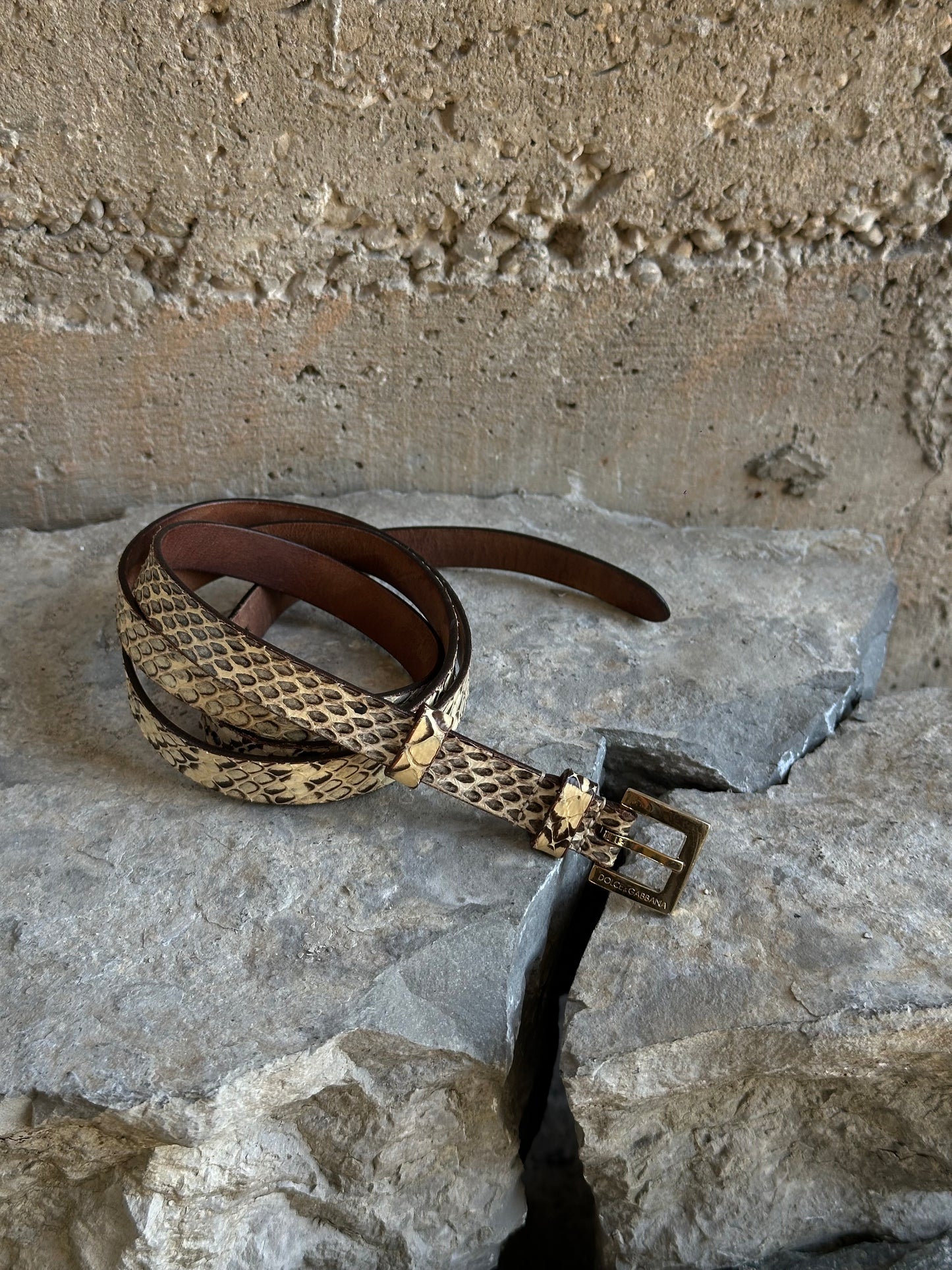 DOLCE & GABBANA SNAKESKIN MINI BELT