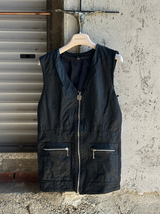 LEATHER BELTED VEST
