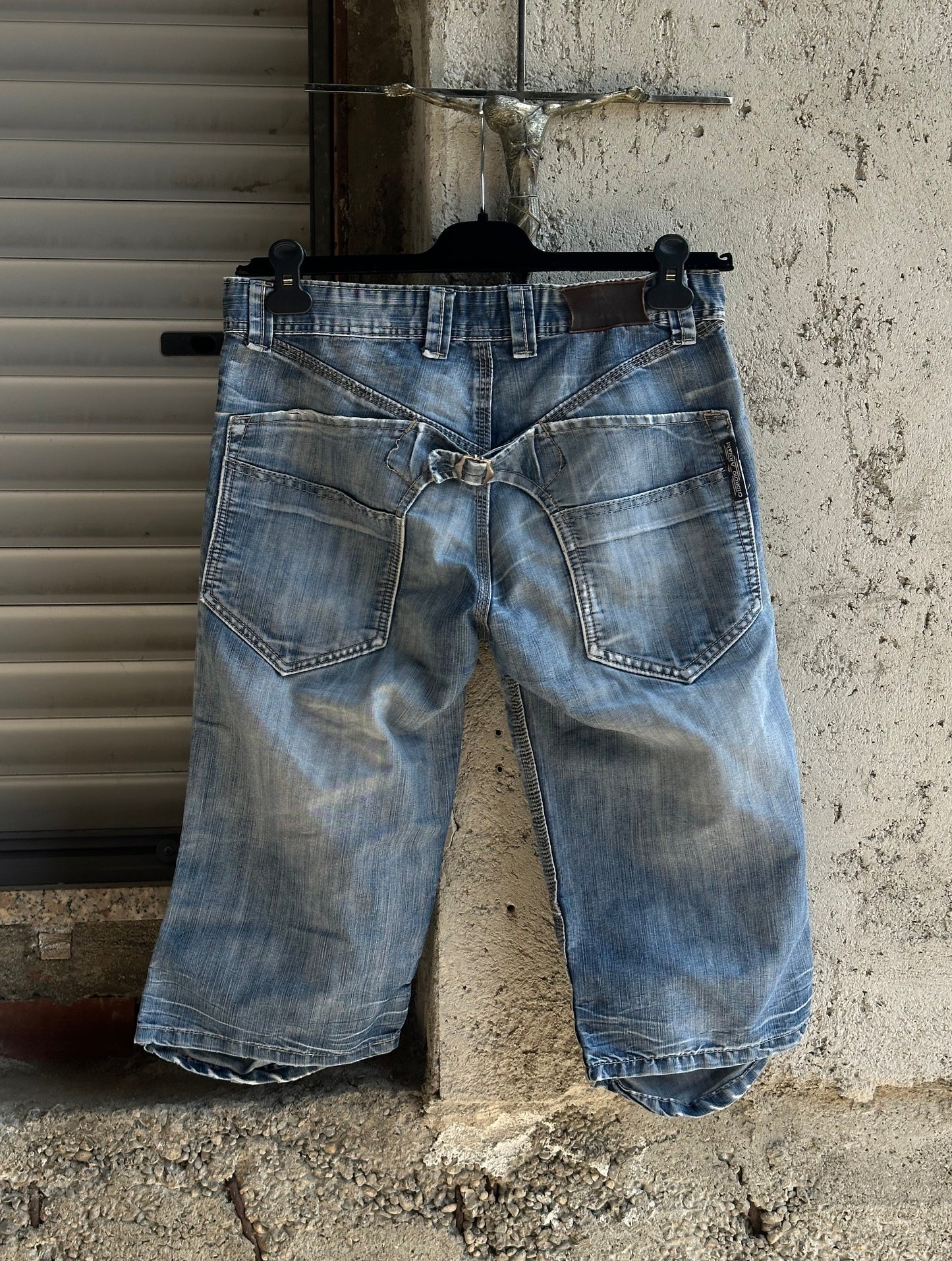 STUDDED DENIM SHORTS