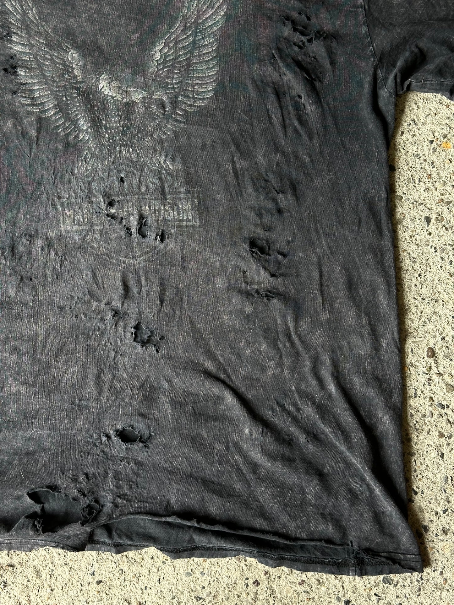 HARLEY DAVIDSON DISTRESSED GREY T-SHIRT