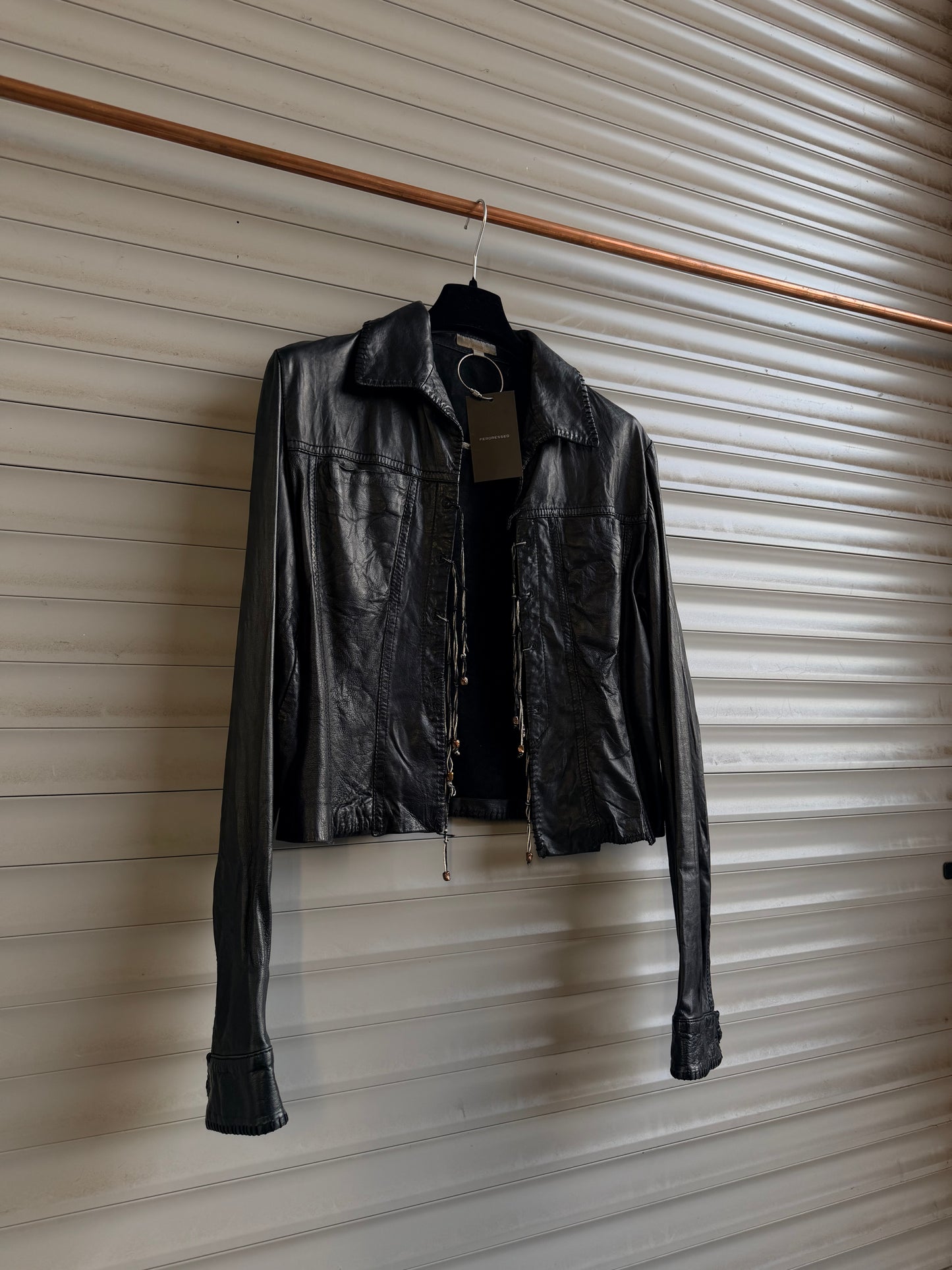 ROBERTO CAVALLI LEATHER WESTERN JACKET