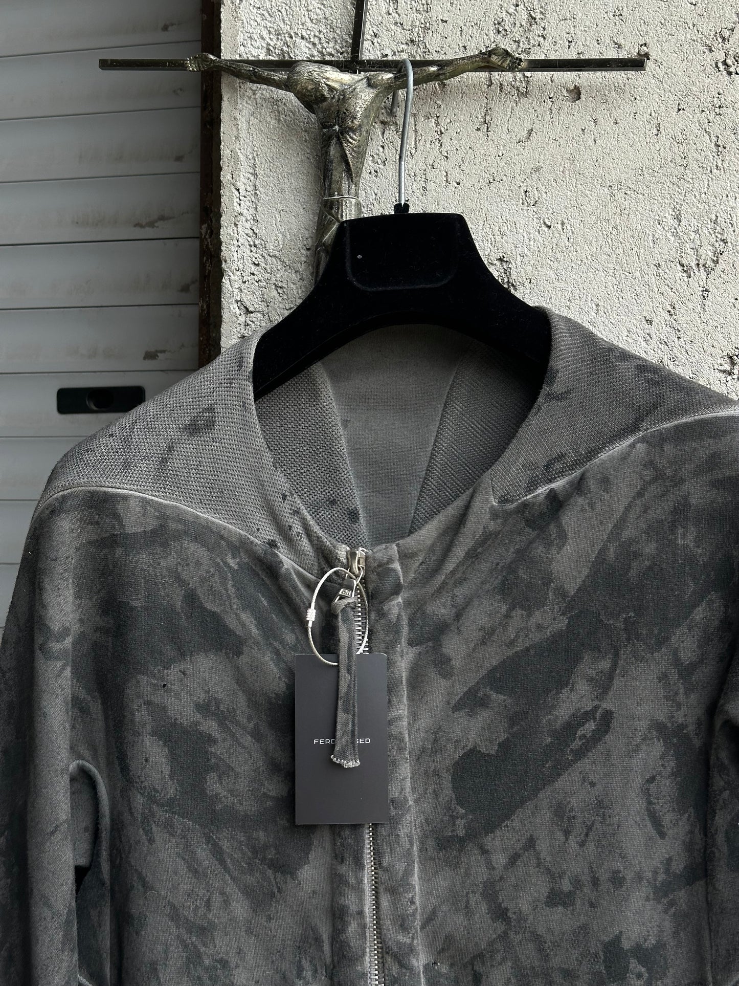 BORIS BIDJAN SABERI CAMO ASYMMETRIC JACKET