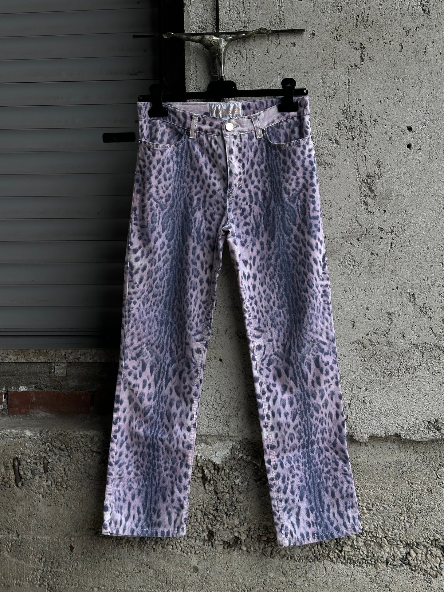 ROBERTO CAVALLI LEOPARD VIOLET PANTS