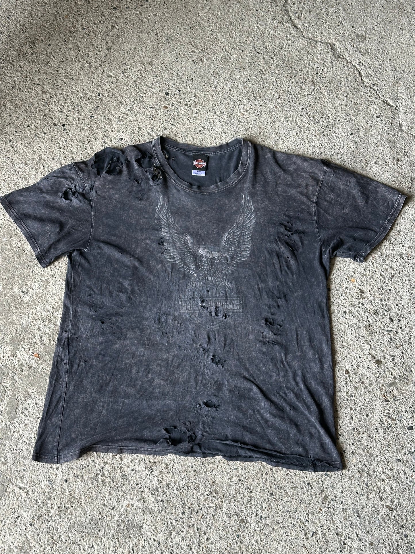 HARLEY DAVIDSON DISTRESSED GREY T-SHIRT