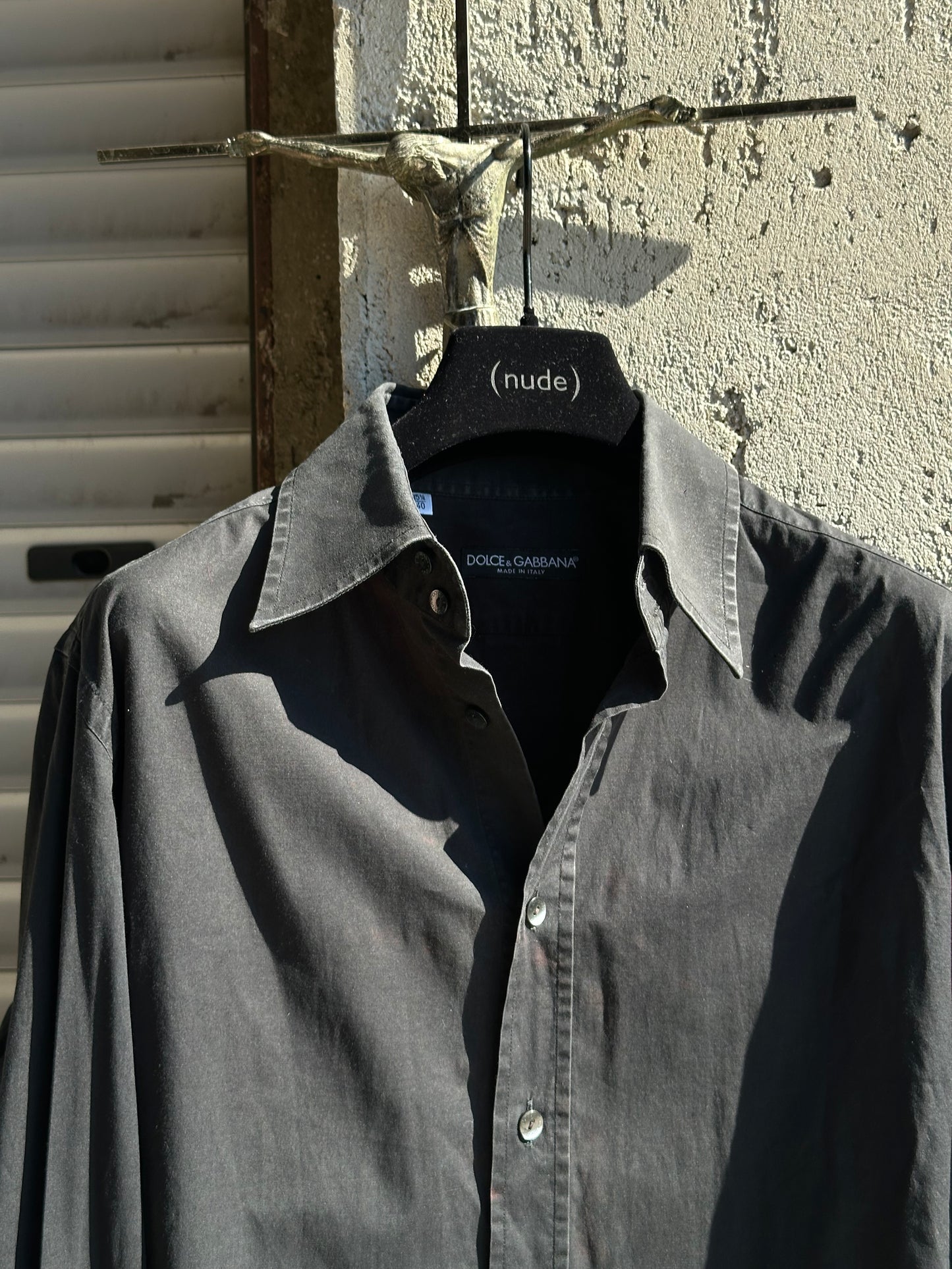 DOLCE & GABBANA BLACK COTTON SHIRT