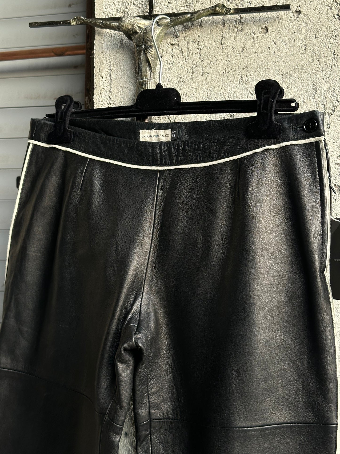 ARMANI FLARED LEATHER PANTS