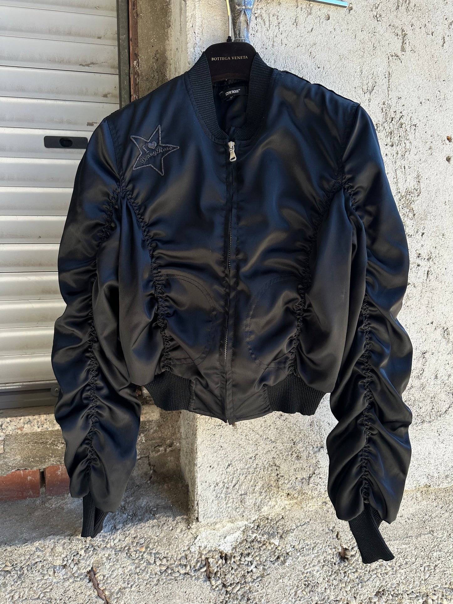 DENNY ROSE SATIN RUCHED SLEEVES JACKET
