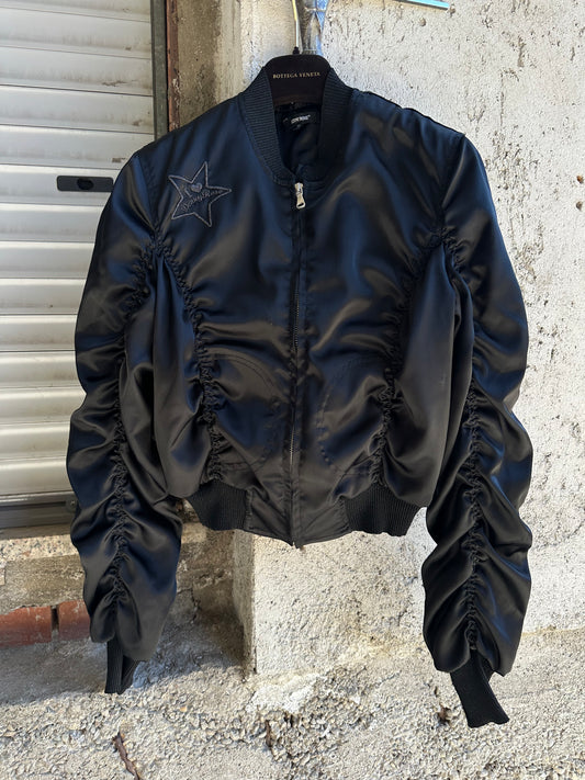 DENNY ROSE SATIN RUCHED SLEEVES JACKET
