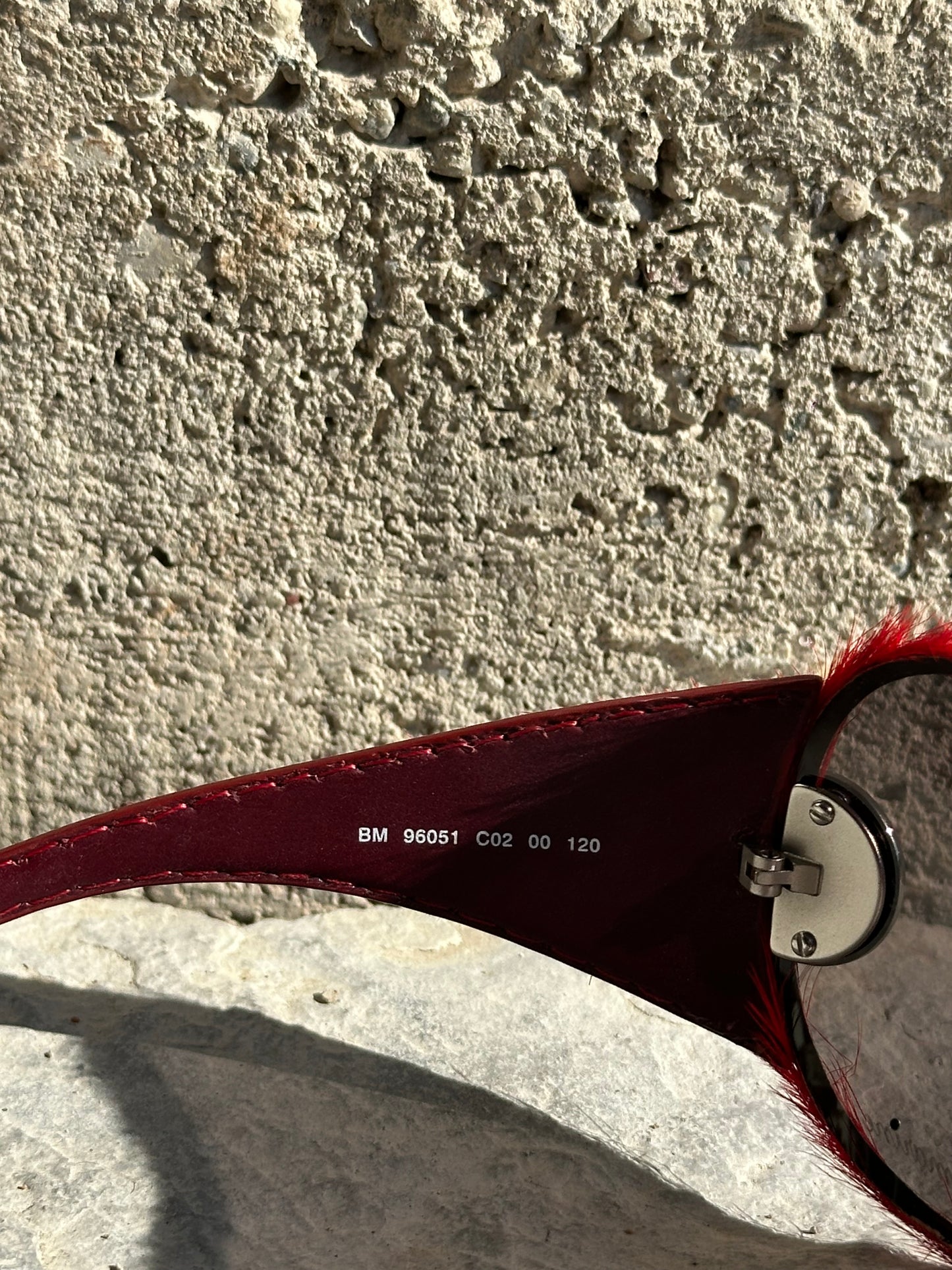BLUMARINE RED PONYHAIR SUNGLASSES