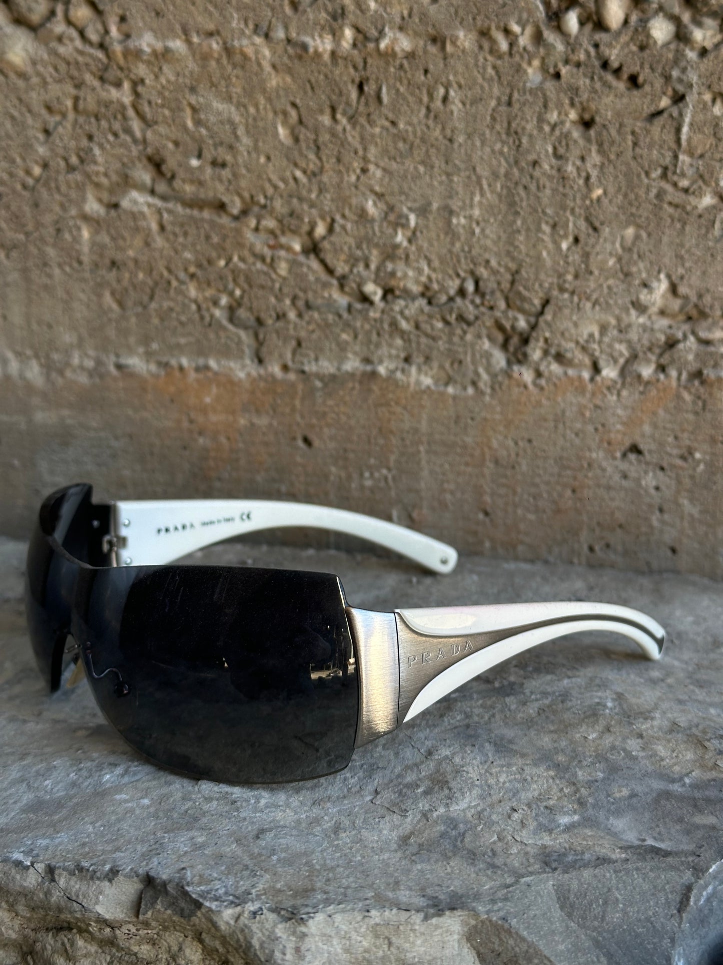 PRADA SILVER STRIPE SUNGLASSES