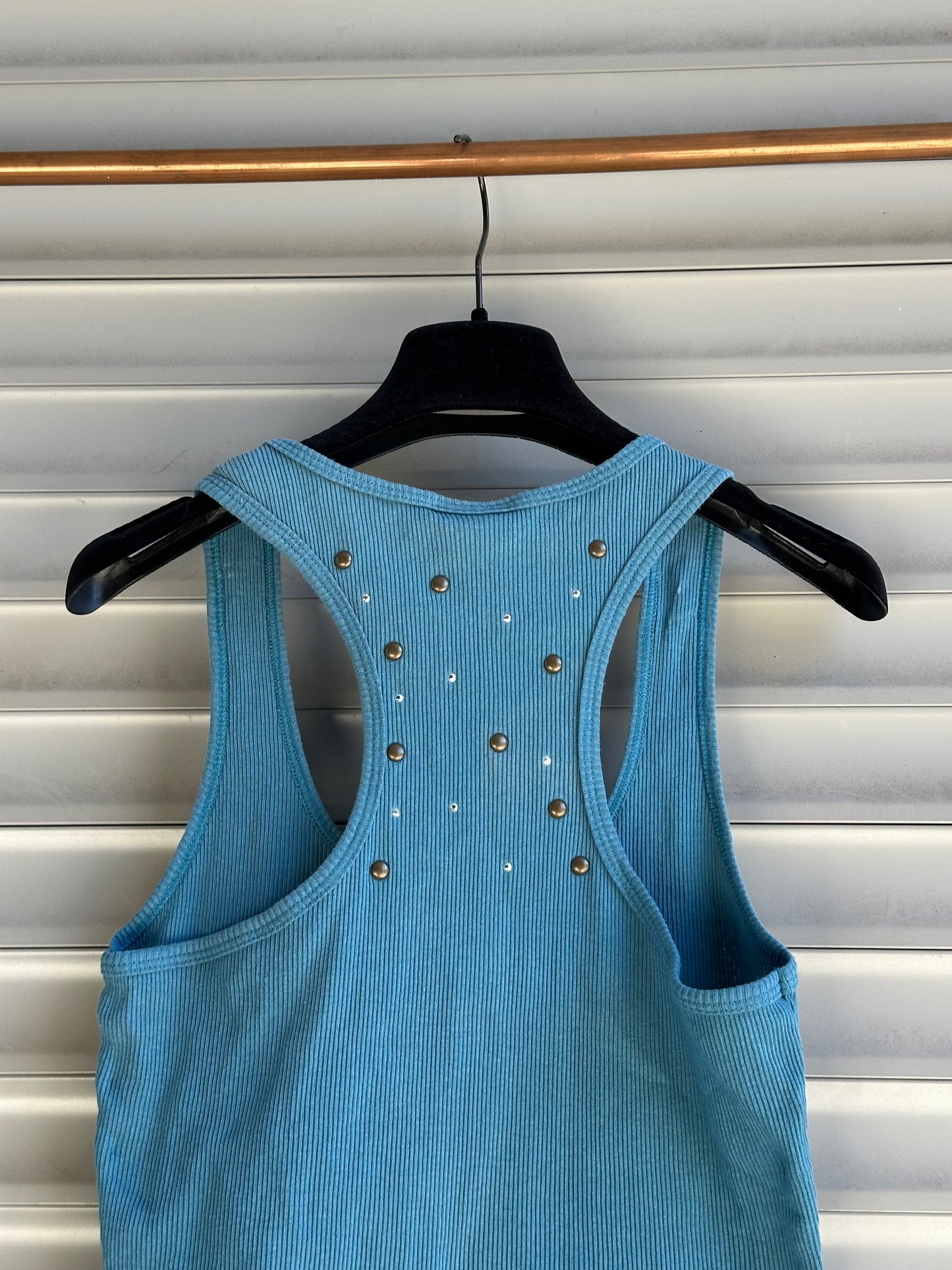 HARLEY DAVIDSON BLUE BACK STUDDED TANK TOP