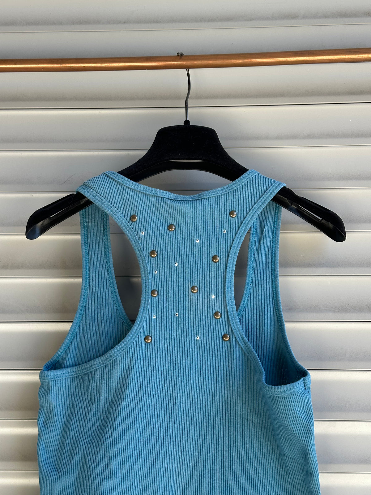 HARLEY DAVIDSON BLUE BACK STUDDED TANK TOP