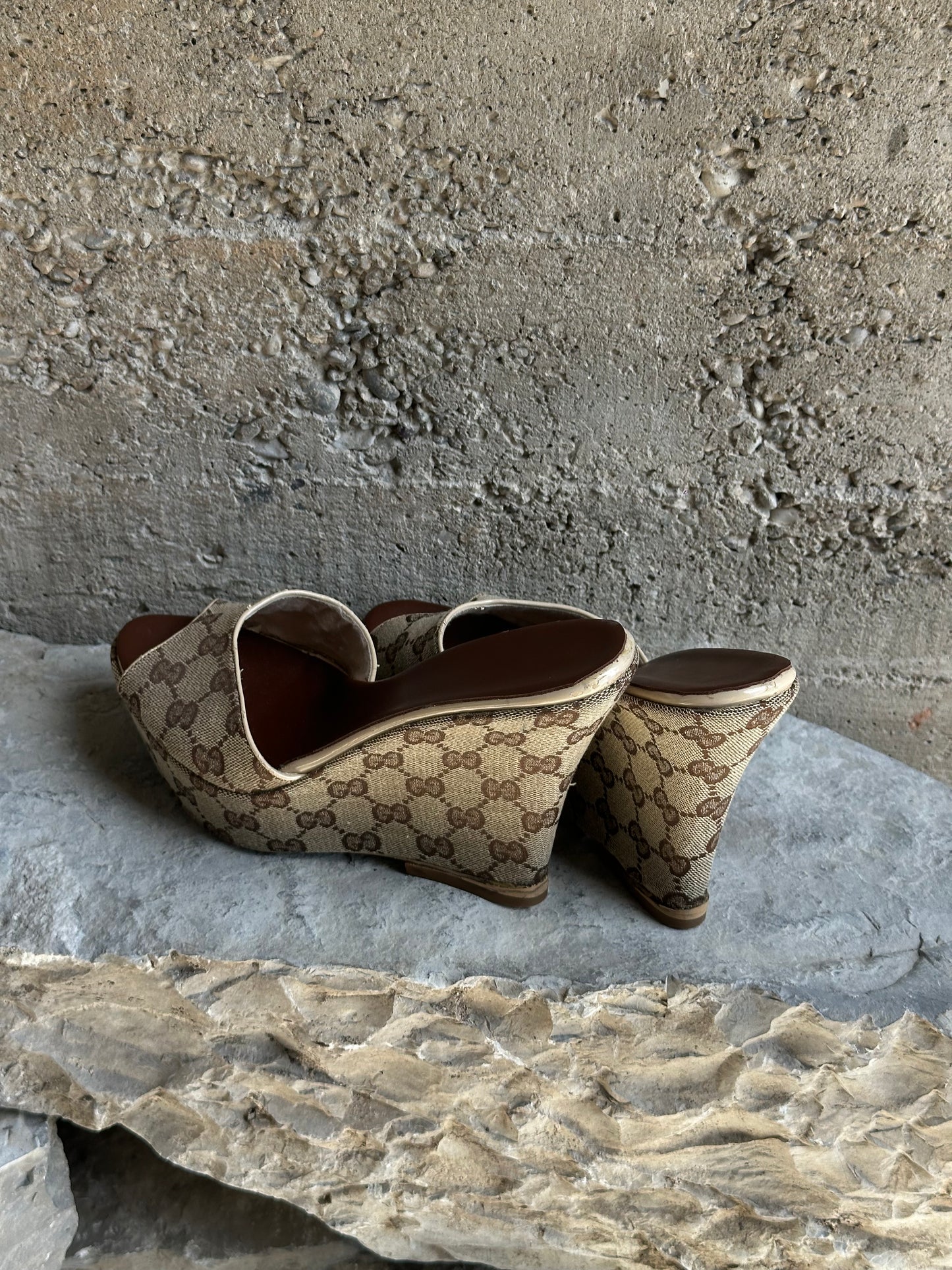 GUCCI GG MONOGRAM PLATFORM WEDGE