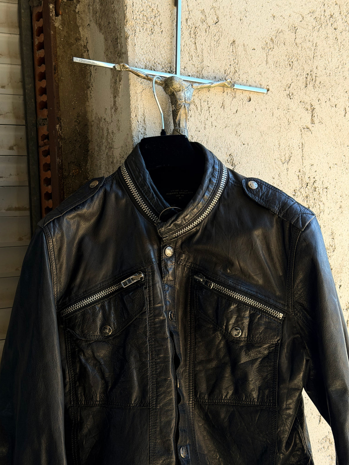 ALL SAINTS WASHED LEATHER SHIRT