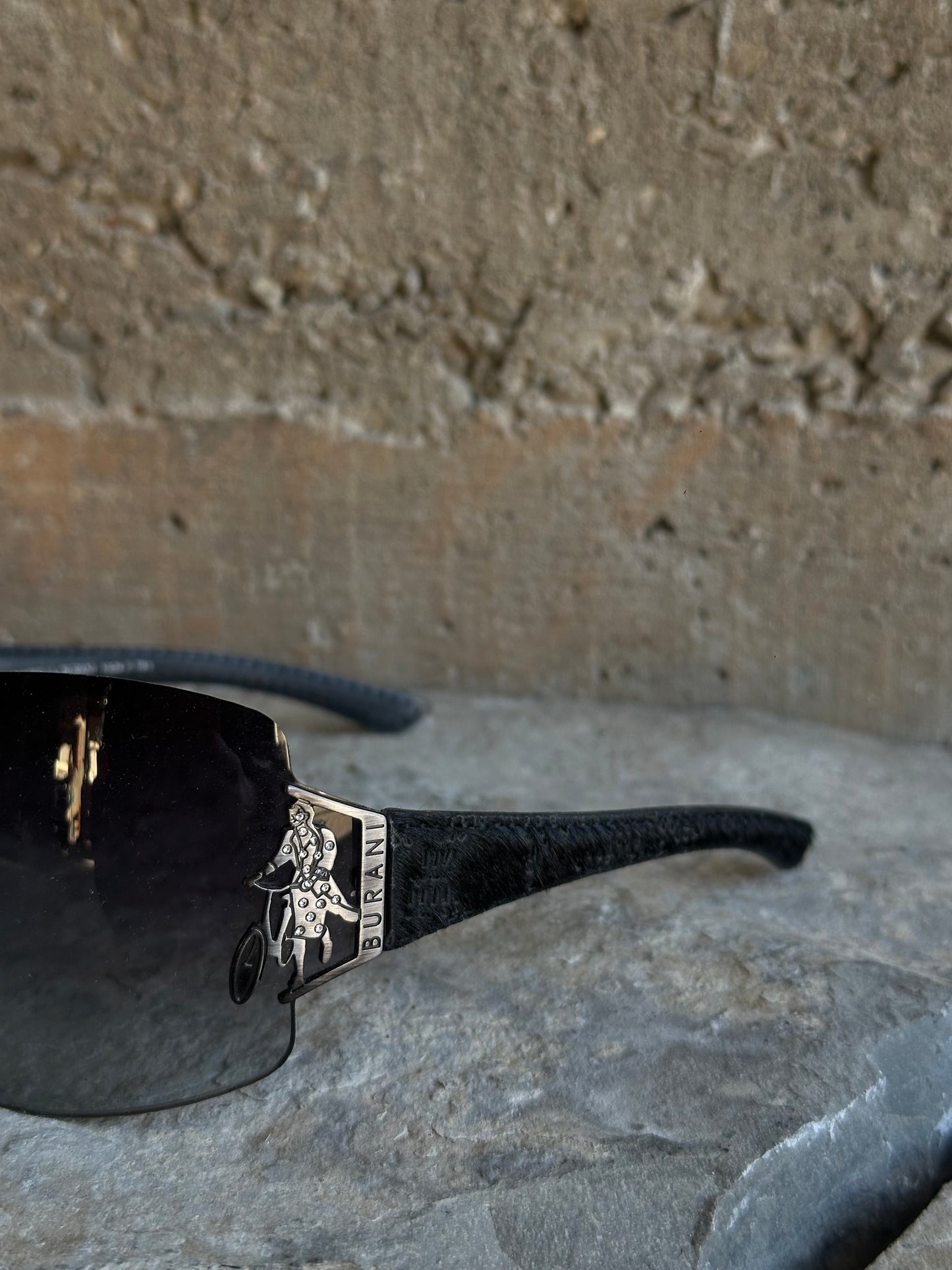 MARIELLA BURANI BLACK PONYHAIR SUNGLASSES