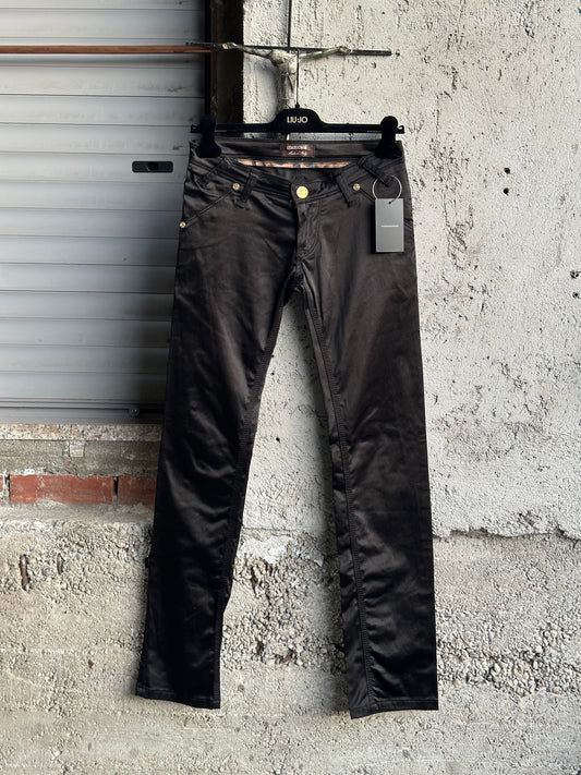 ROBERTO CAVALLI BLACK SATIN PANTS