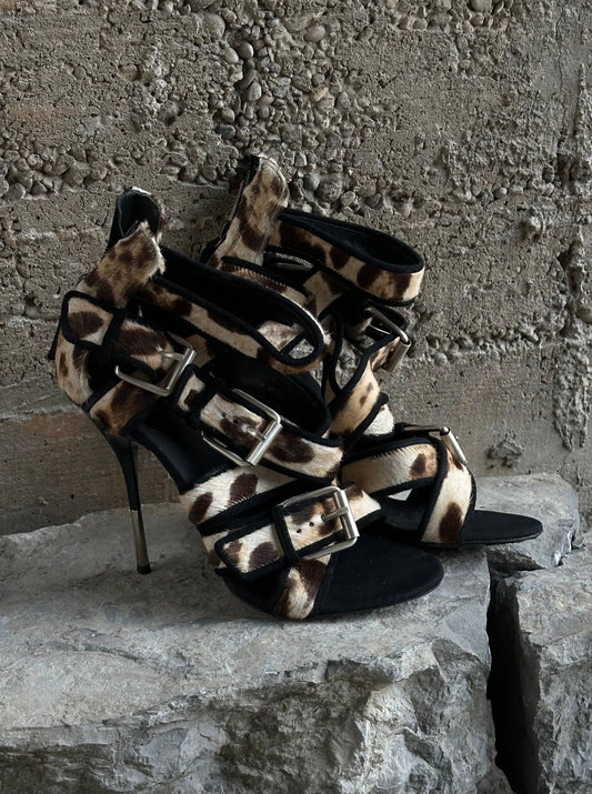 GIUSEPPE ZANOTTI PONYHAIR MULTI BUCKLES