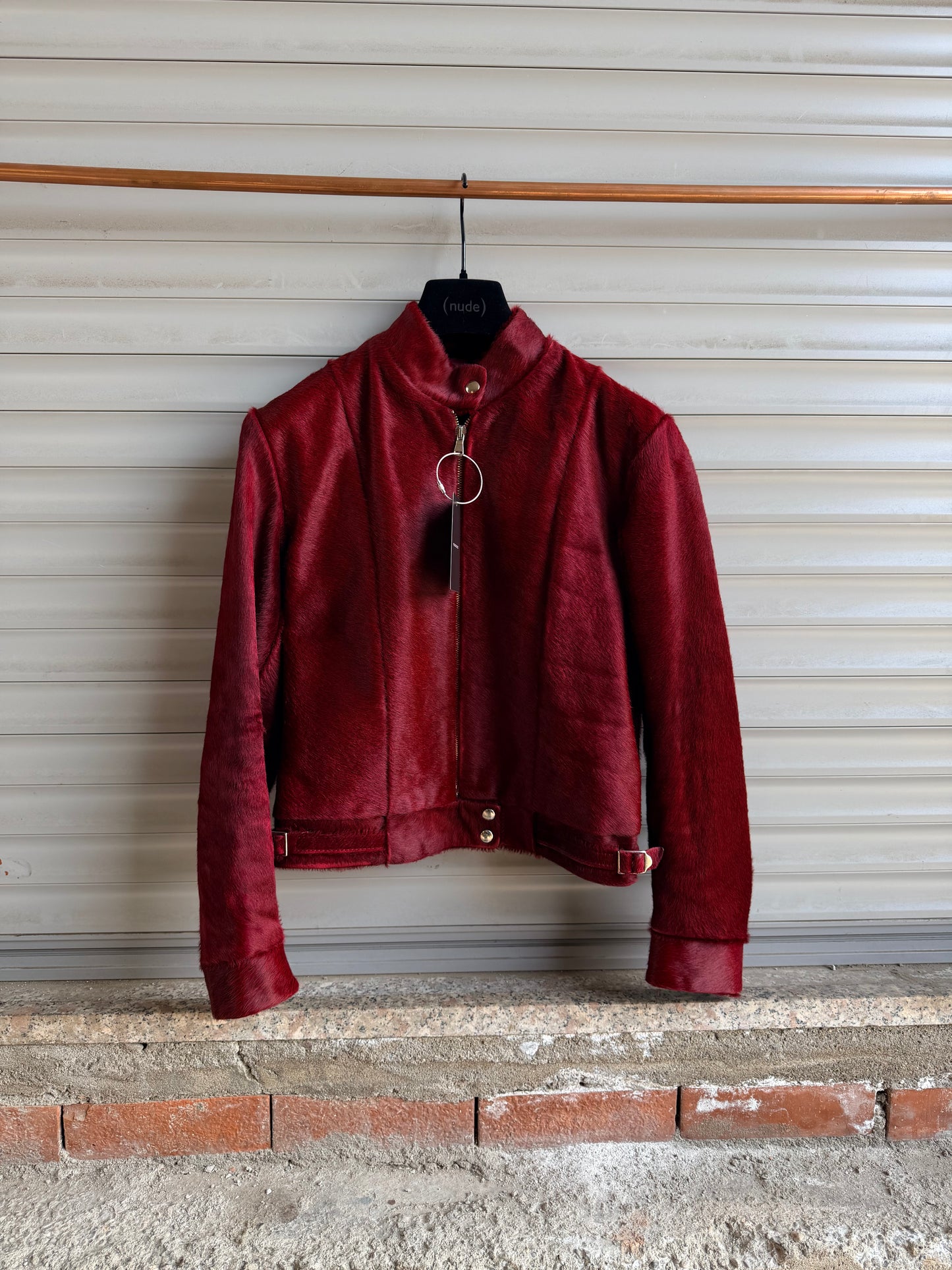 RED WINE PONYHAIR BIKER