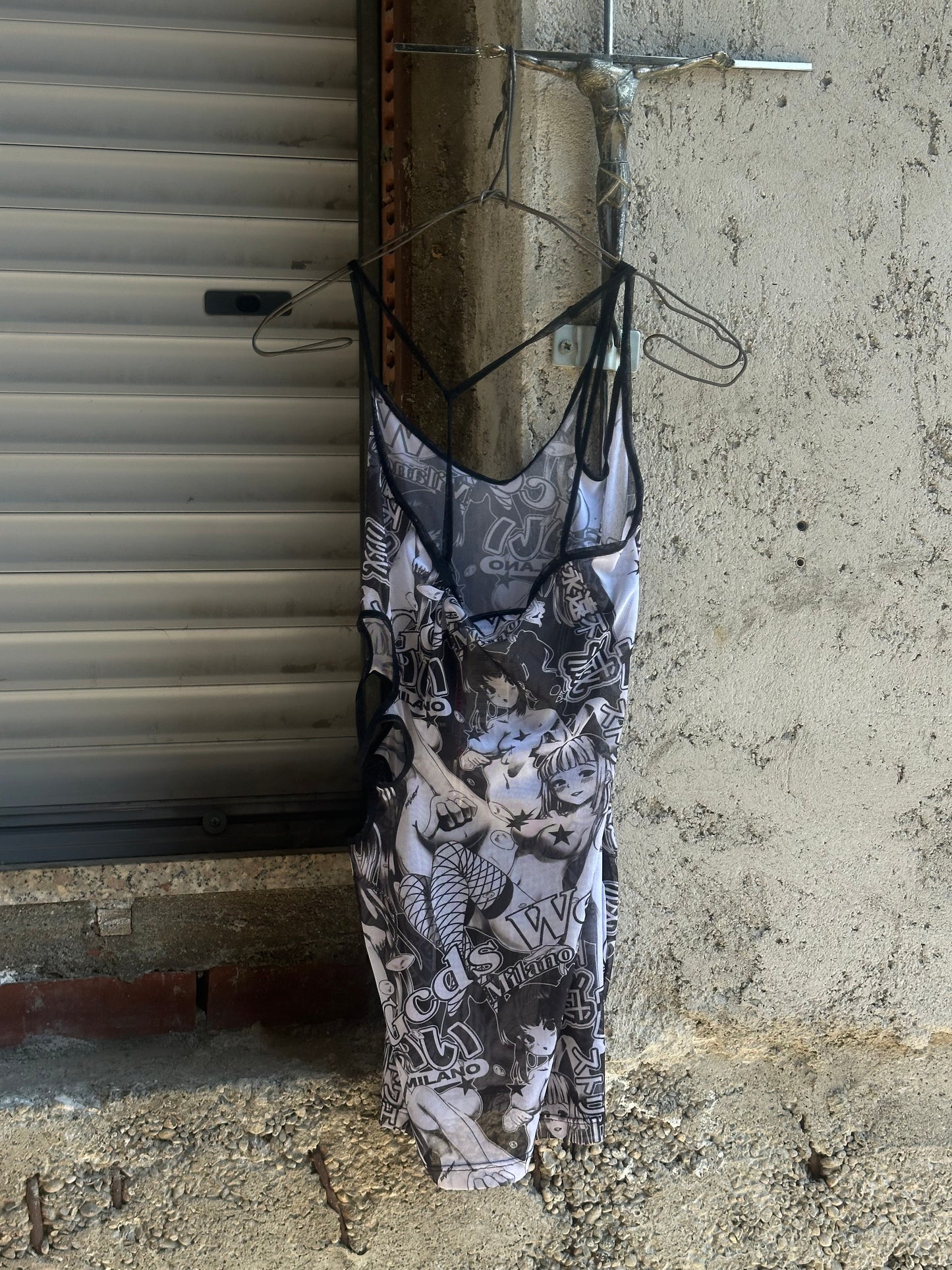 GCDS HENTAI TRANSPARENT MINI DRESS OR TANK TOP