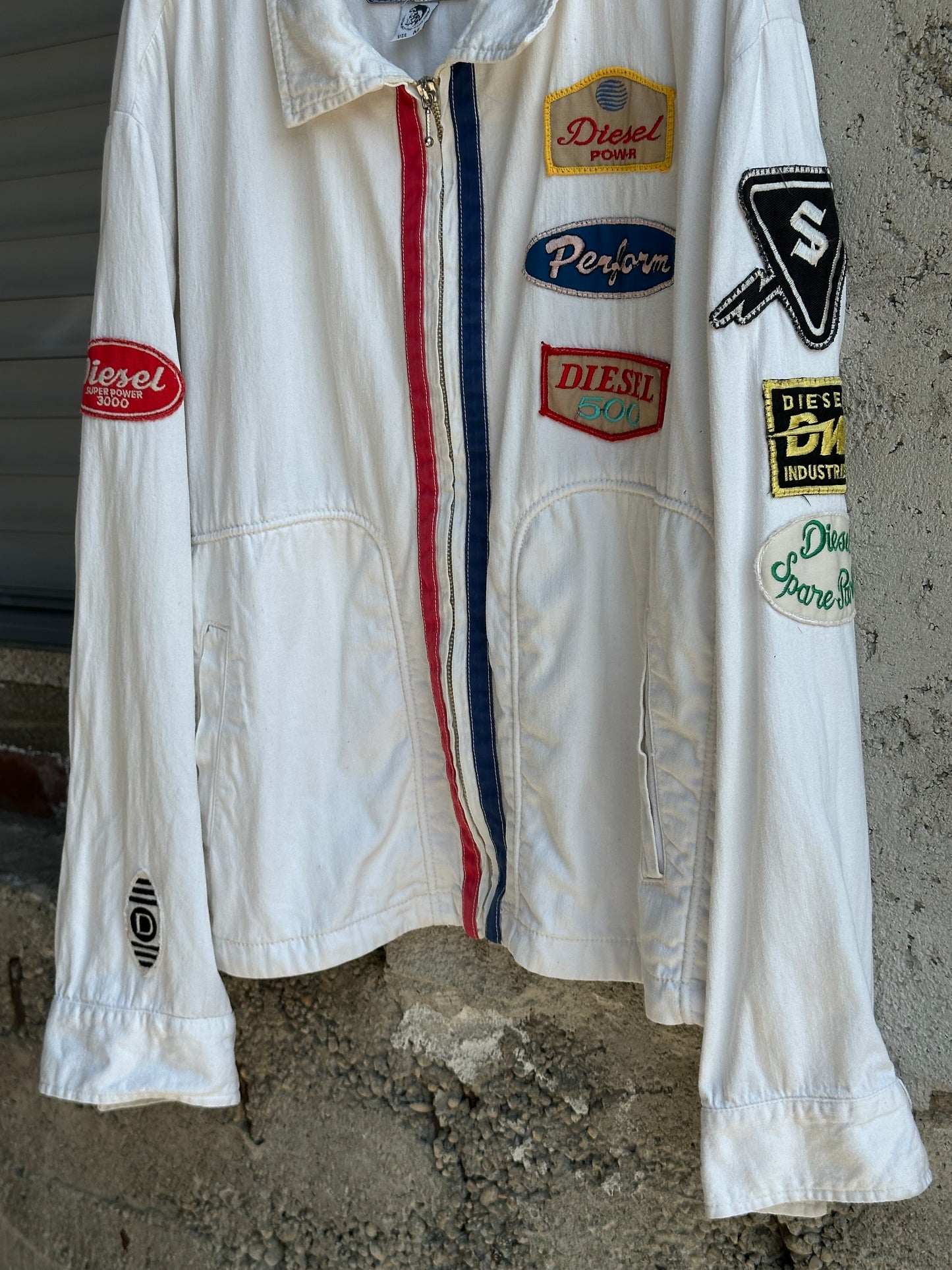 DIESEL PATCH WHITE DENIM JACKET