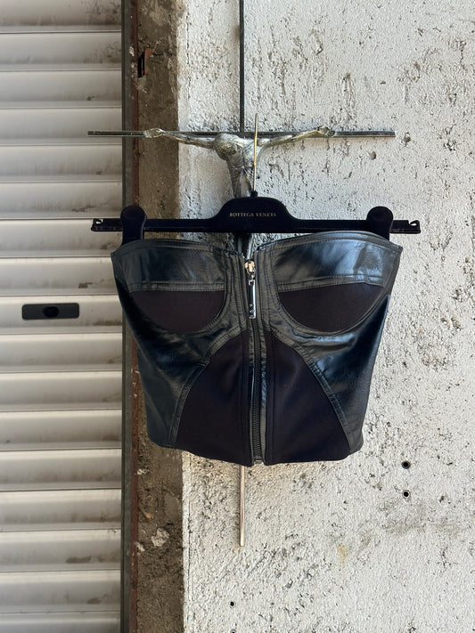 LEATHER ZIPPED CORSET