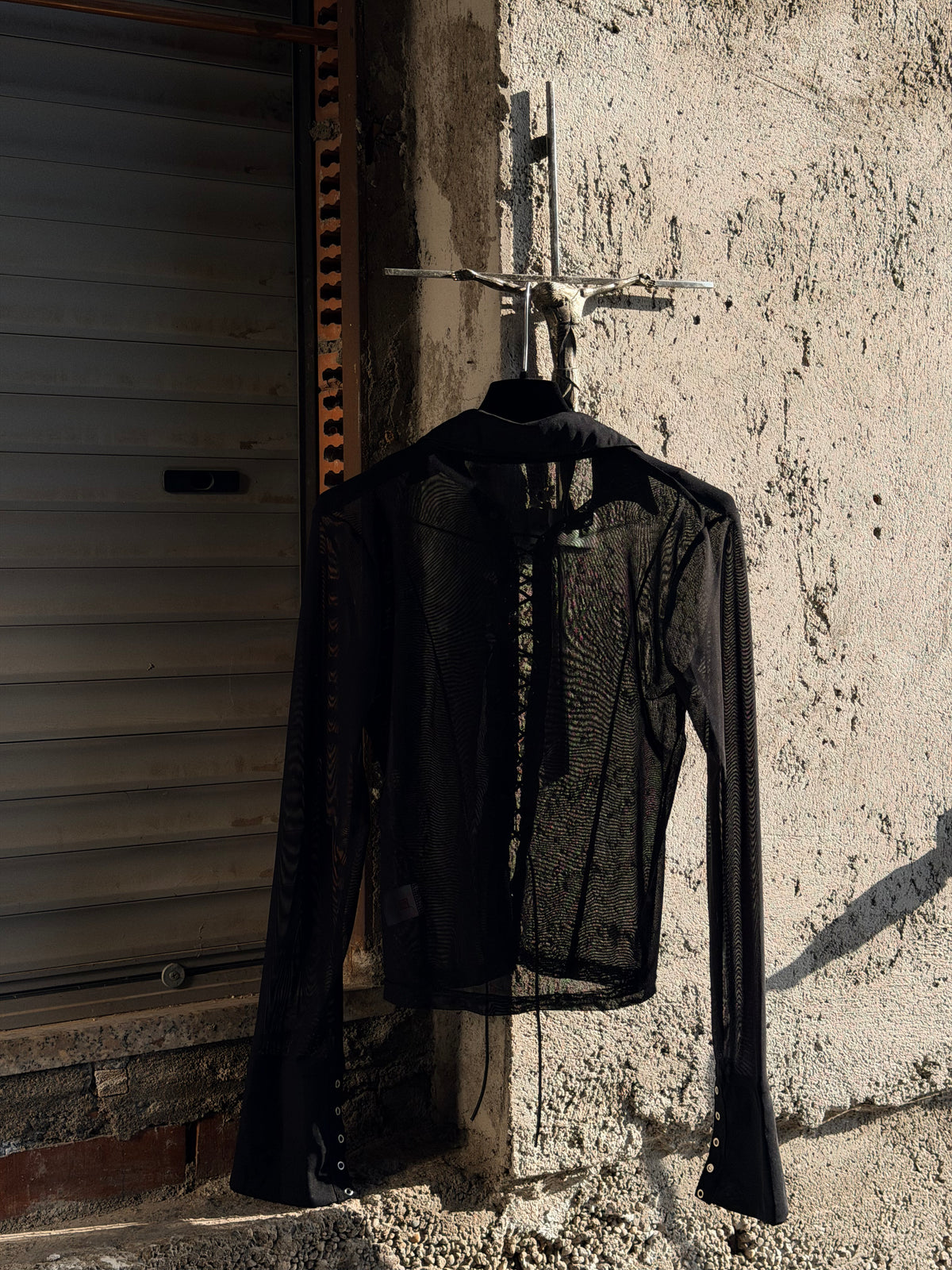 LACED UP CORSET TRANSPARENT SHIRT